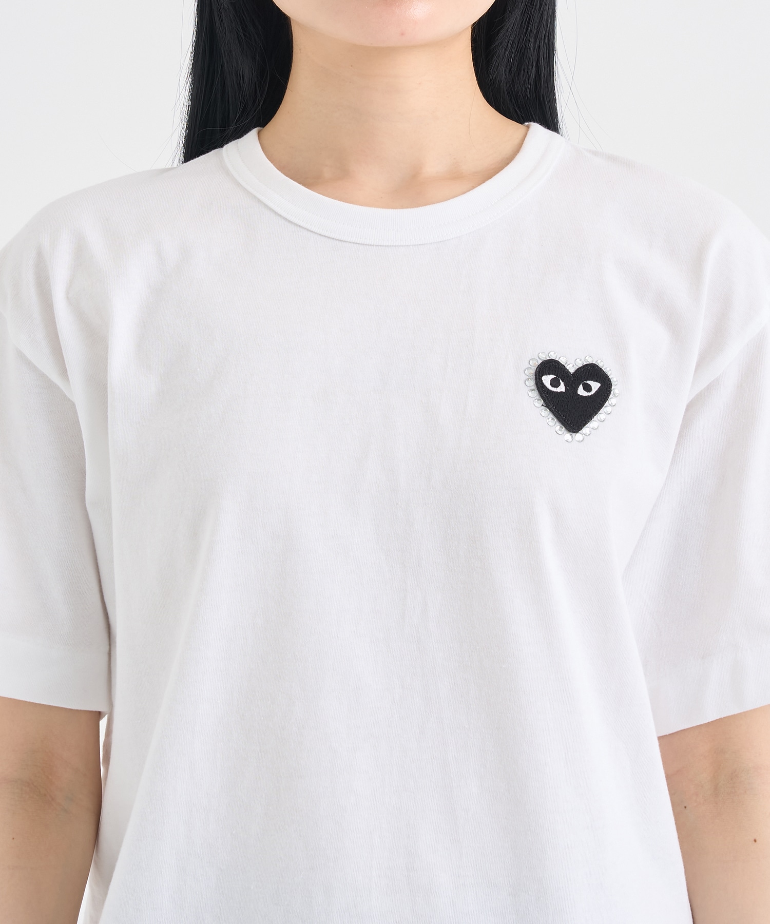 T-SHIRT RHINESTONE EMBLEM S/S PLAY Comme des Garcons