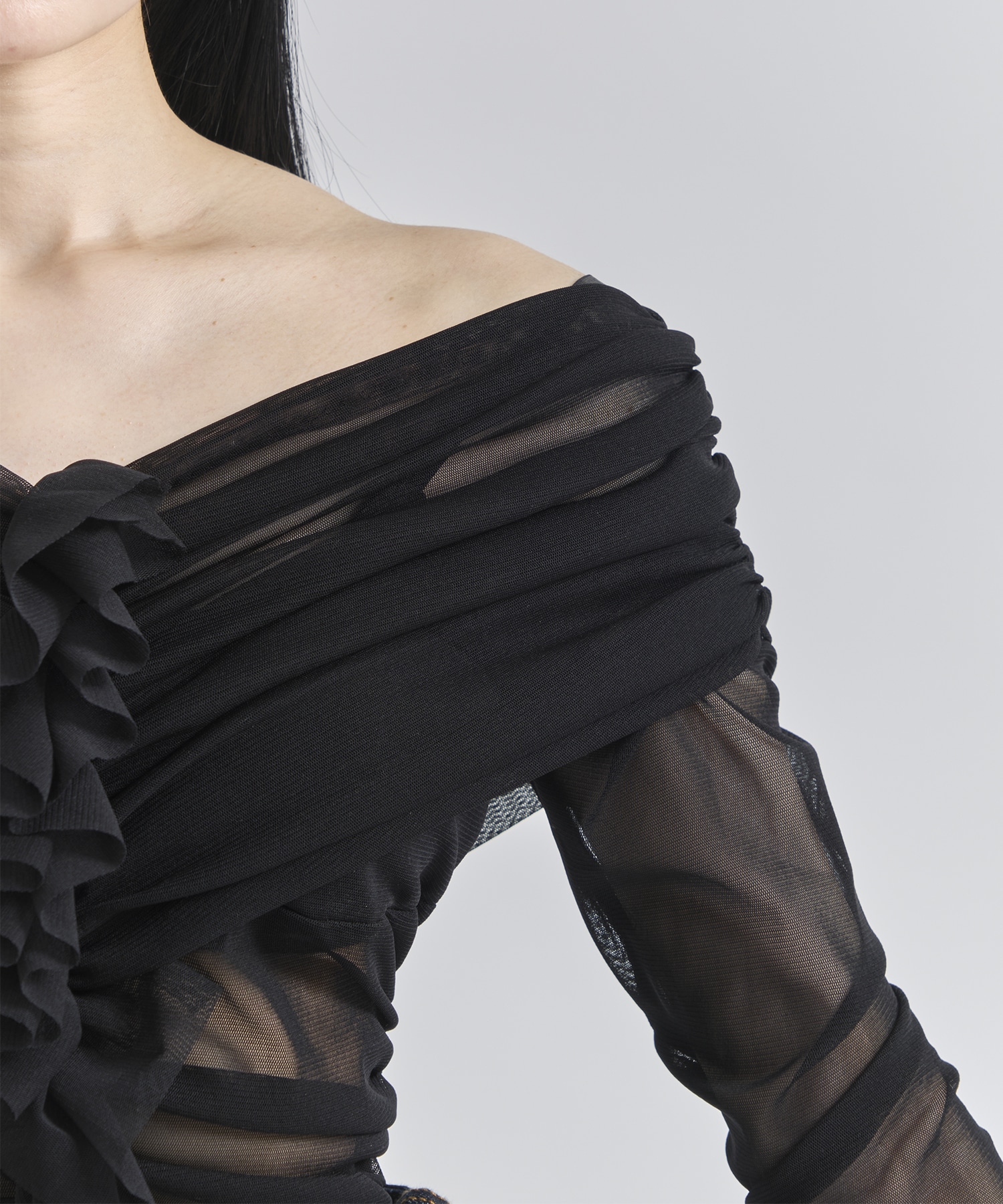 TULLE FRILLED BODYSUIT FETICO