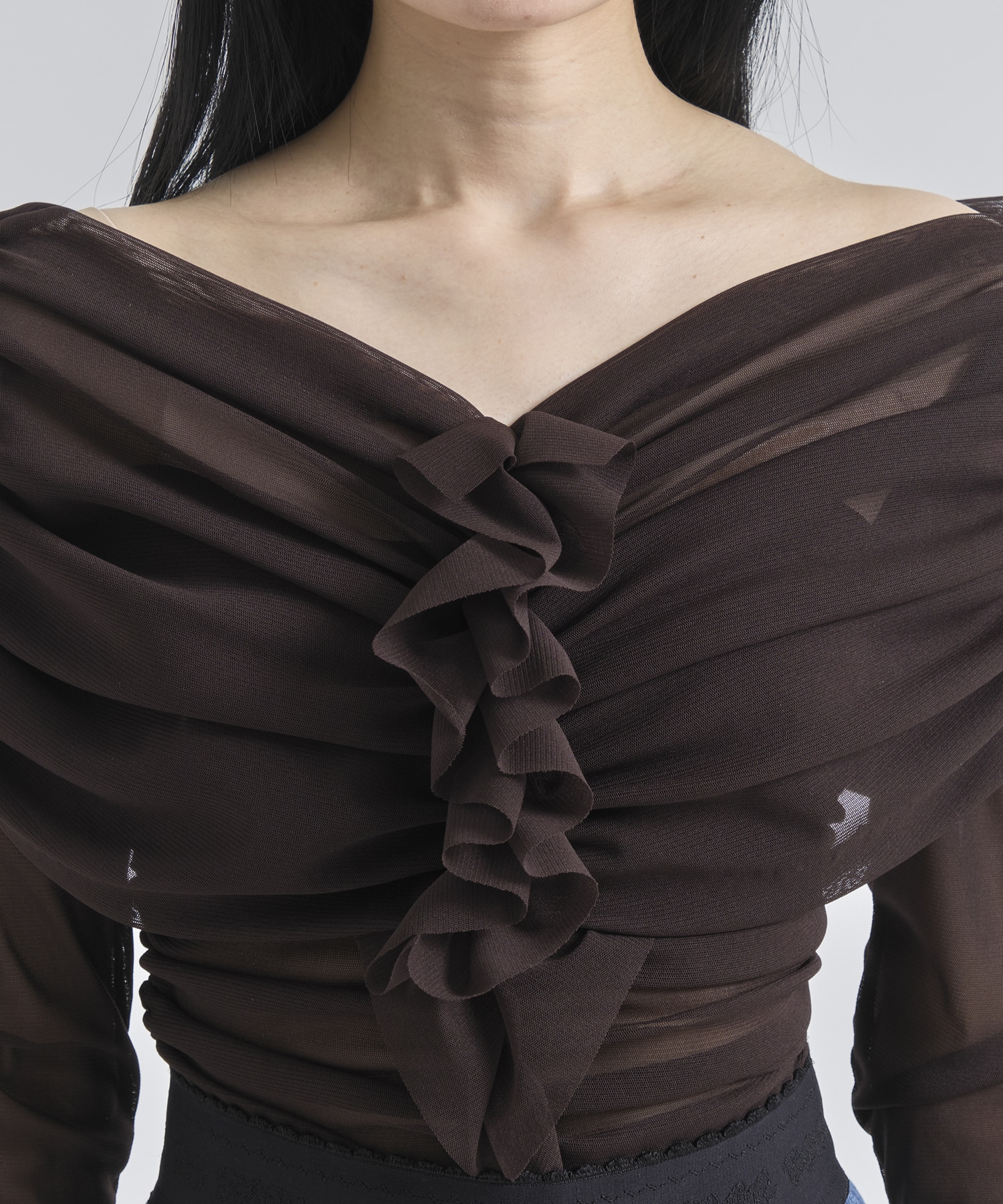 TULLE FRILLED BODYSUIT FETICO