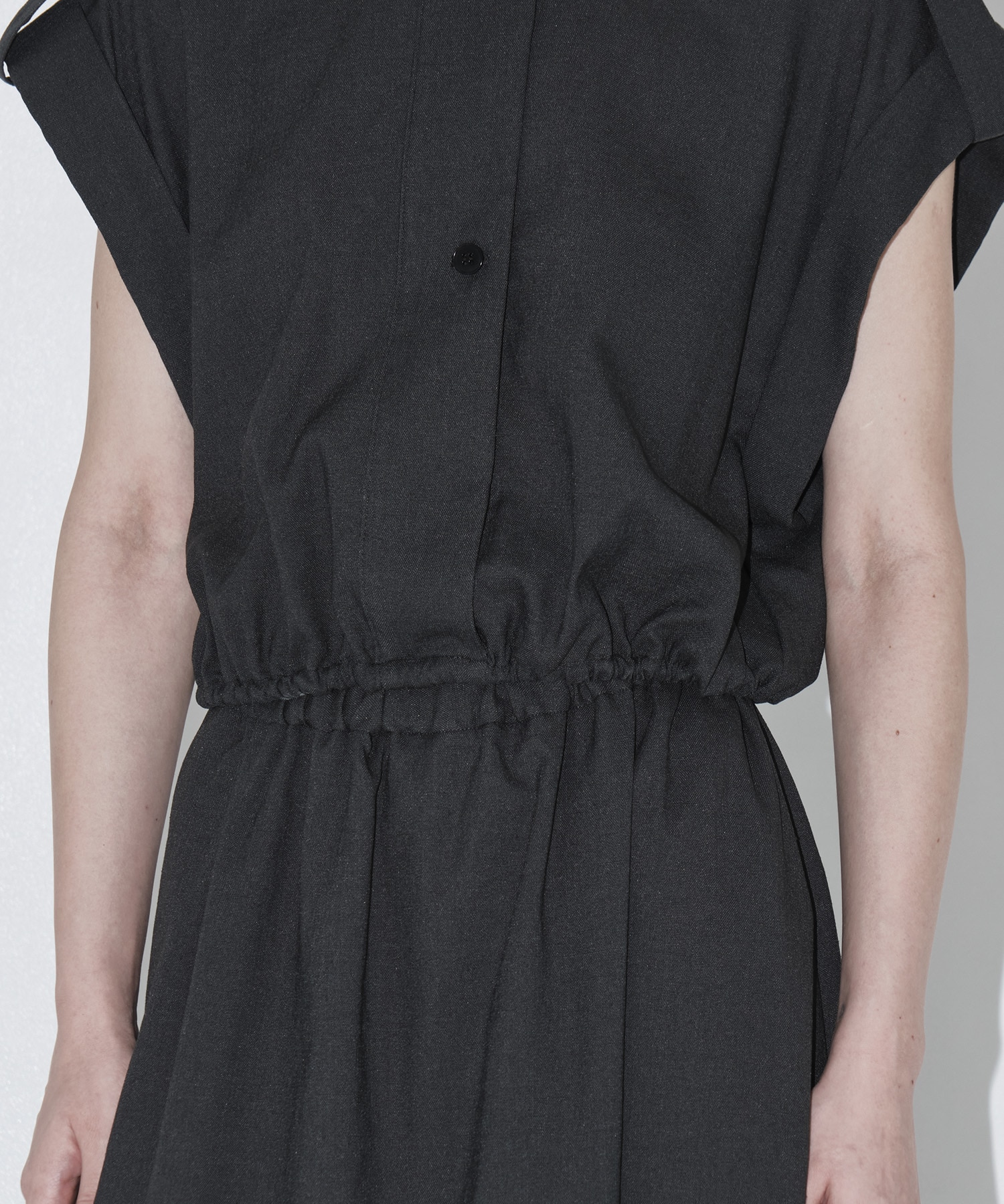 Stand Collar Weist Gather Blouse THE TOKYO