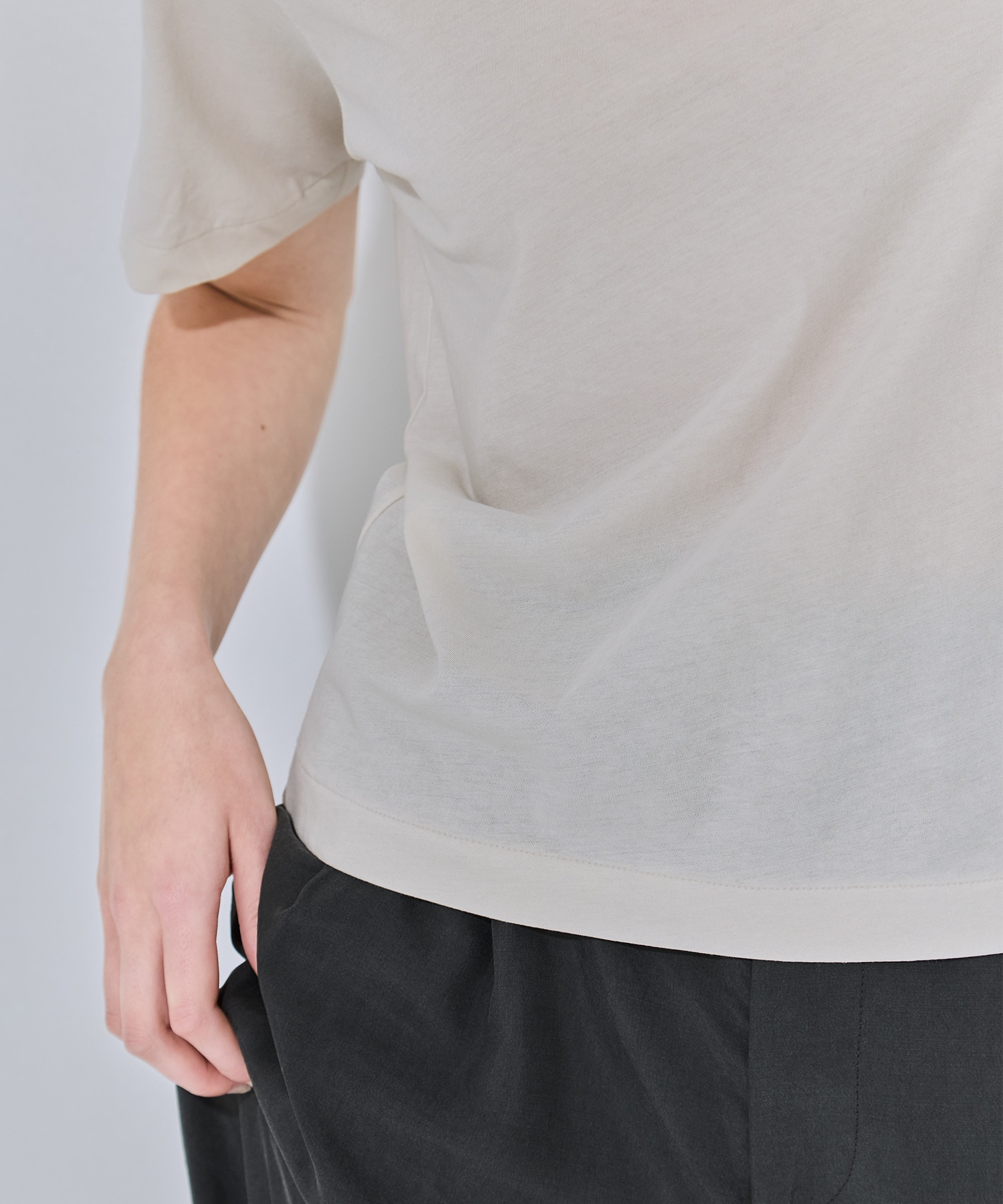 FRESCA NUBUCK MOCK NECK T SHIRTS ATON