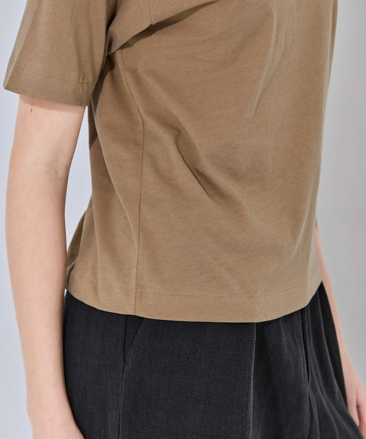 FRESCA NUBUCK MOCK NECK T SHIRTS ATON