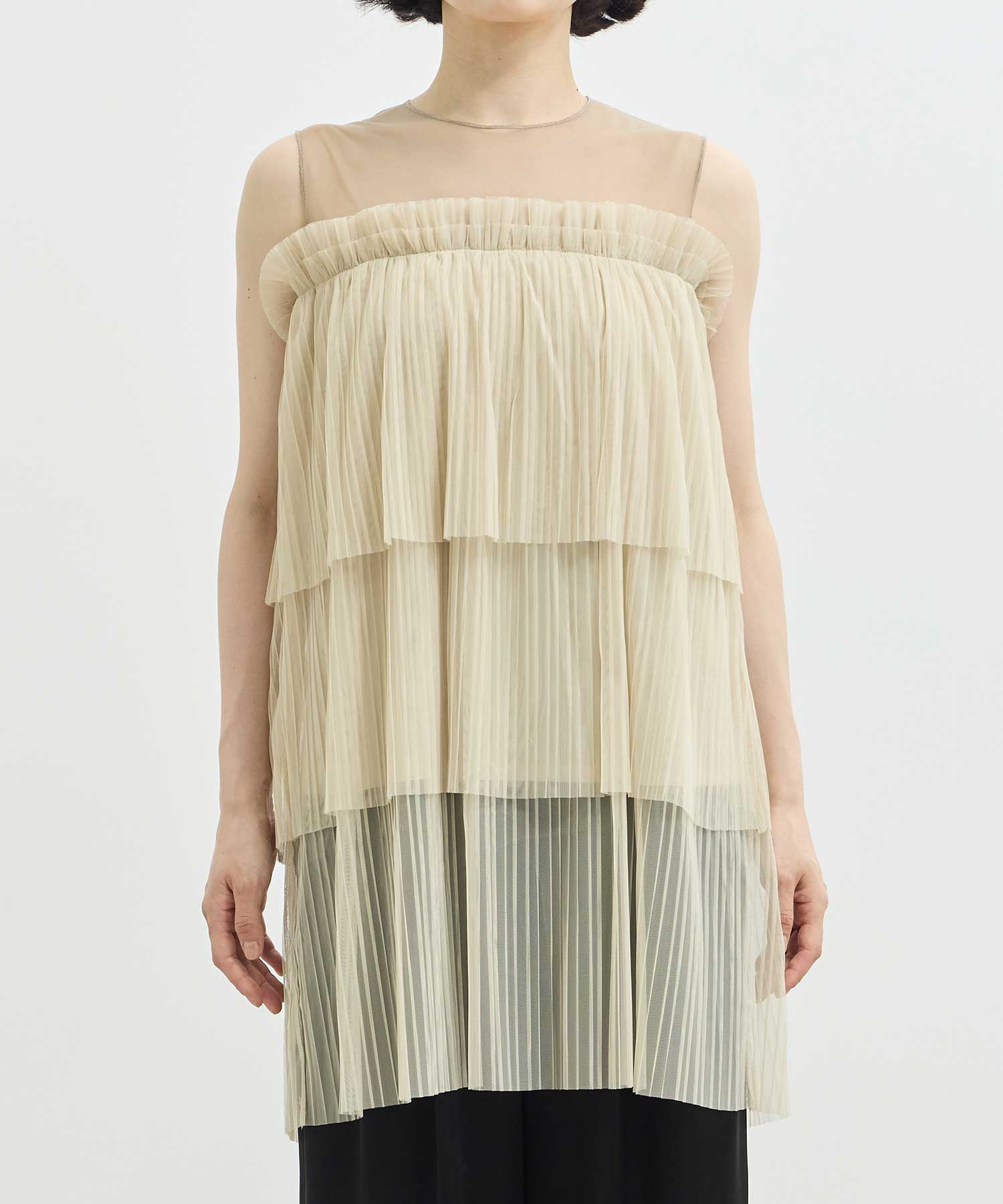 tulle pleats tiered tops Louren