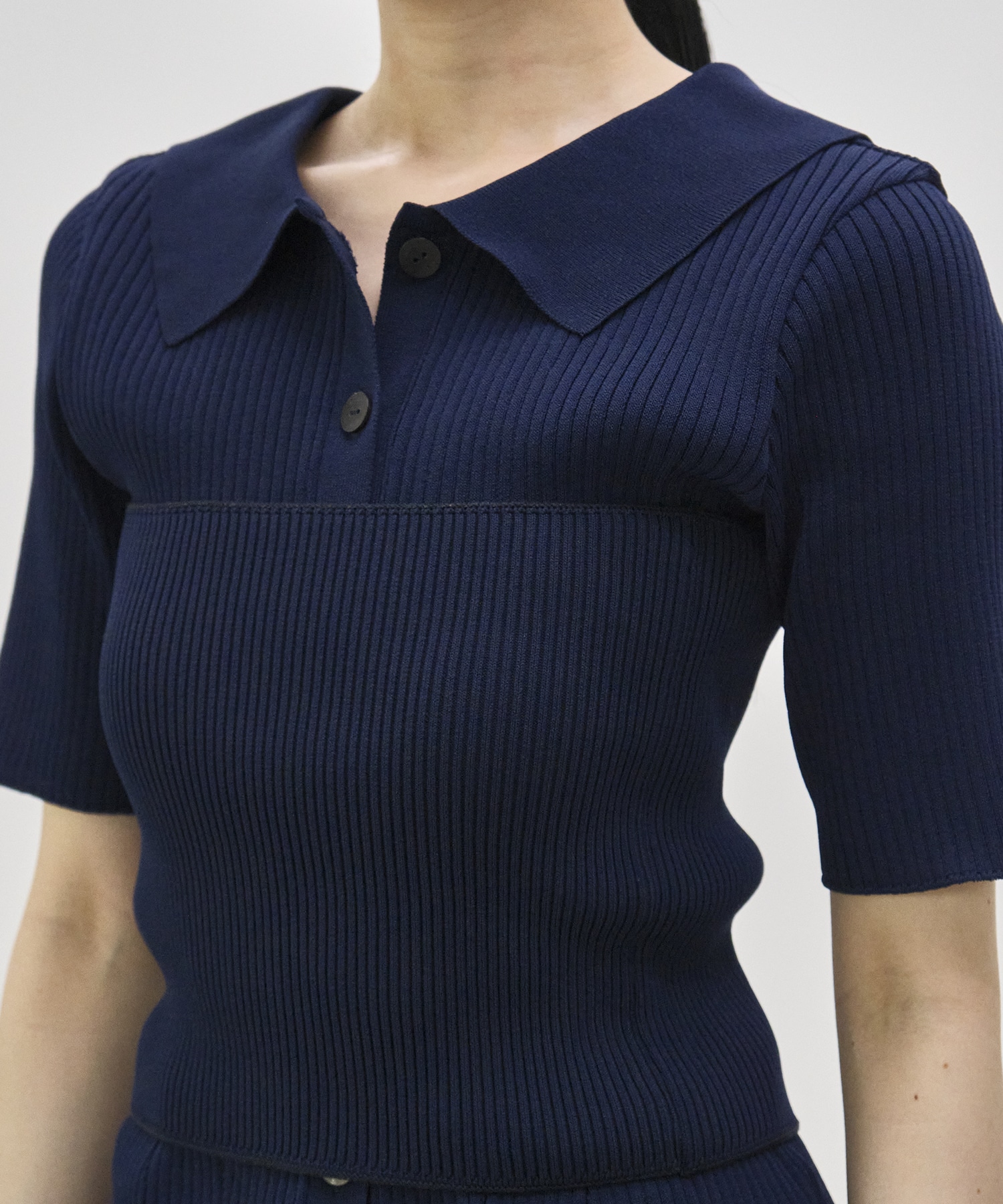 Bustier Combi  Harf Sleeve Knit Tops RITAN