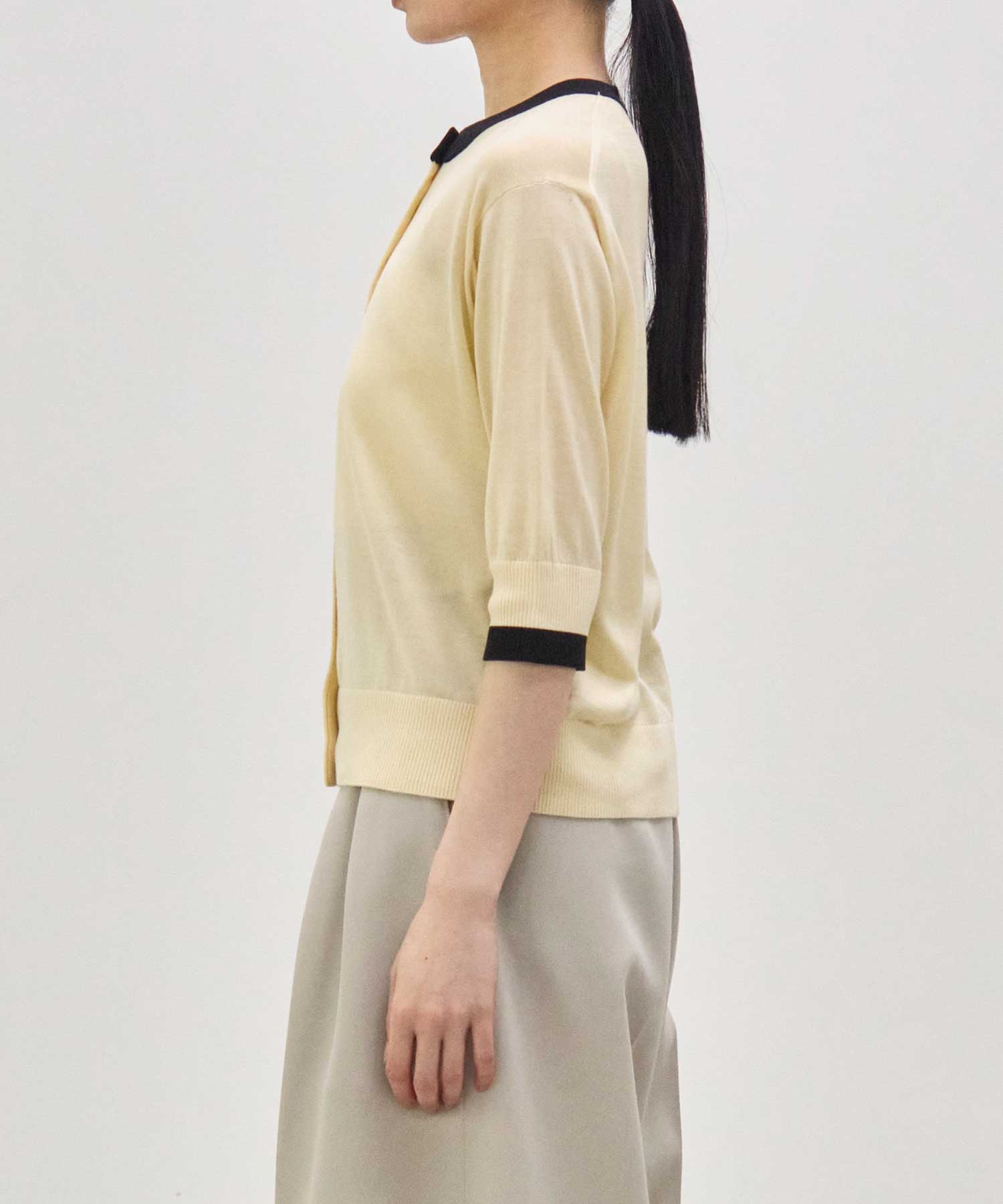 別注 Washable Silk Half Sleeve Cardigan CINOH