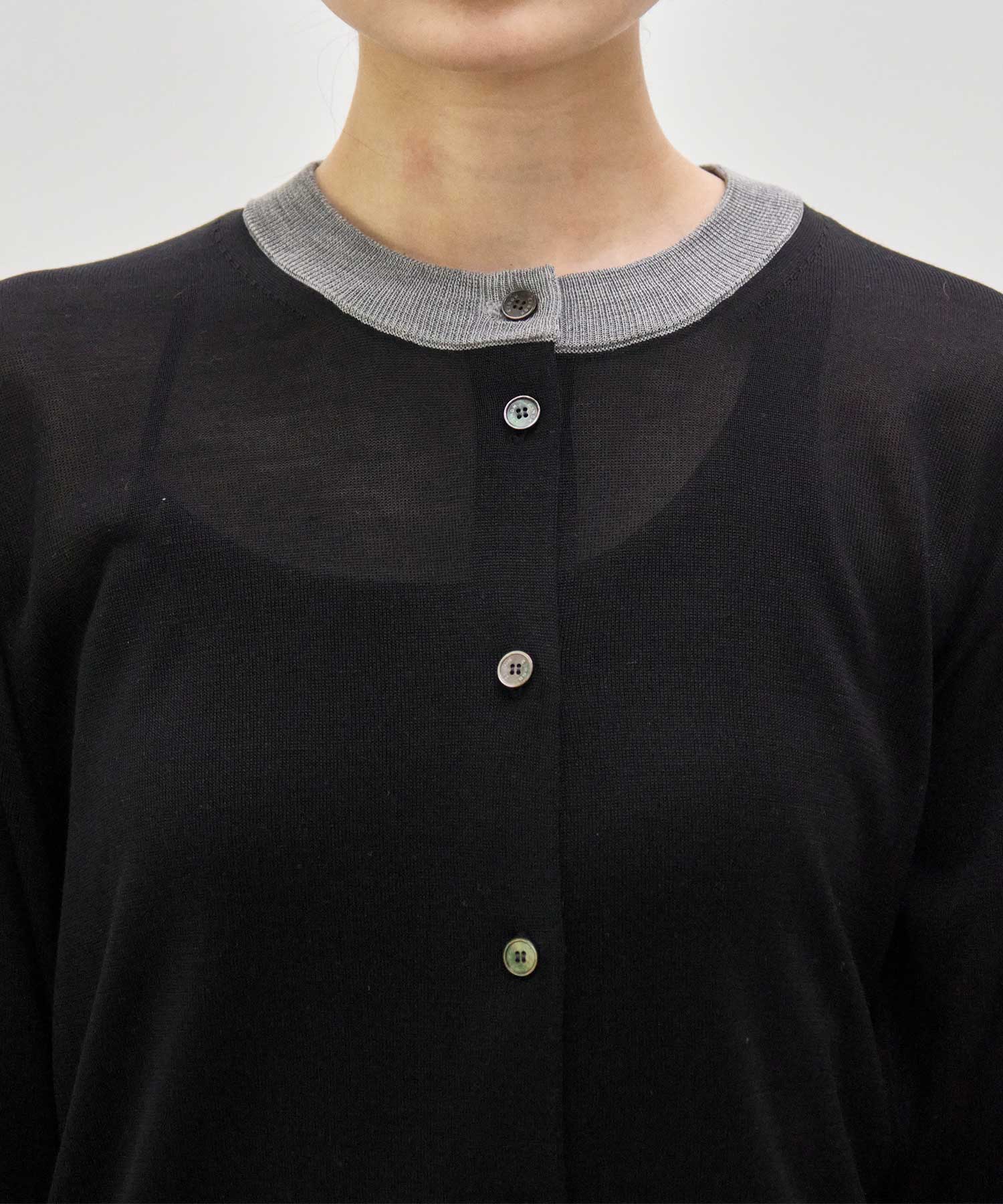 別注 Washable Silk Half Sleeve Cardigan CINOH