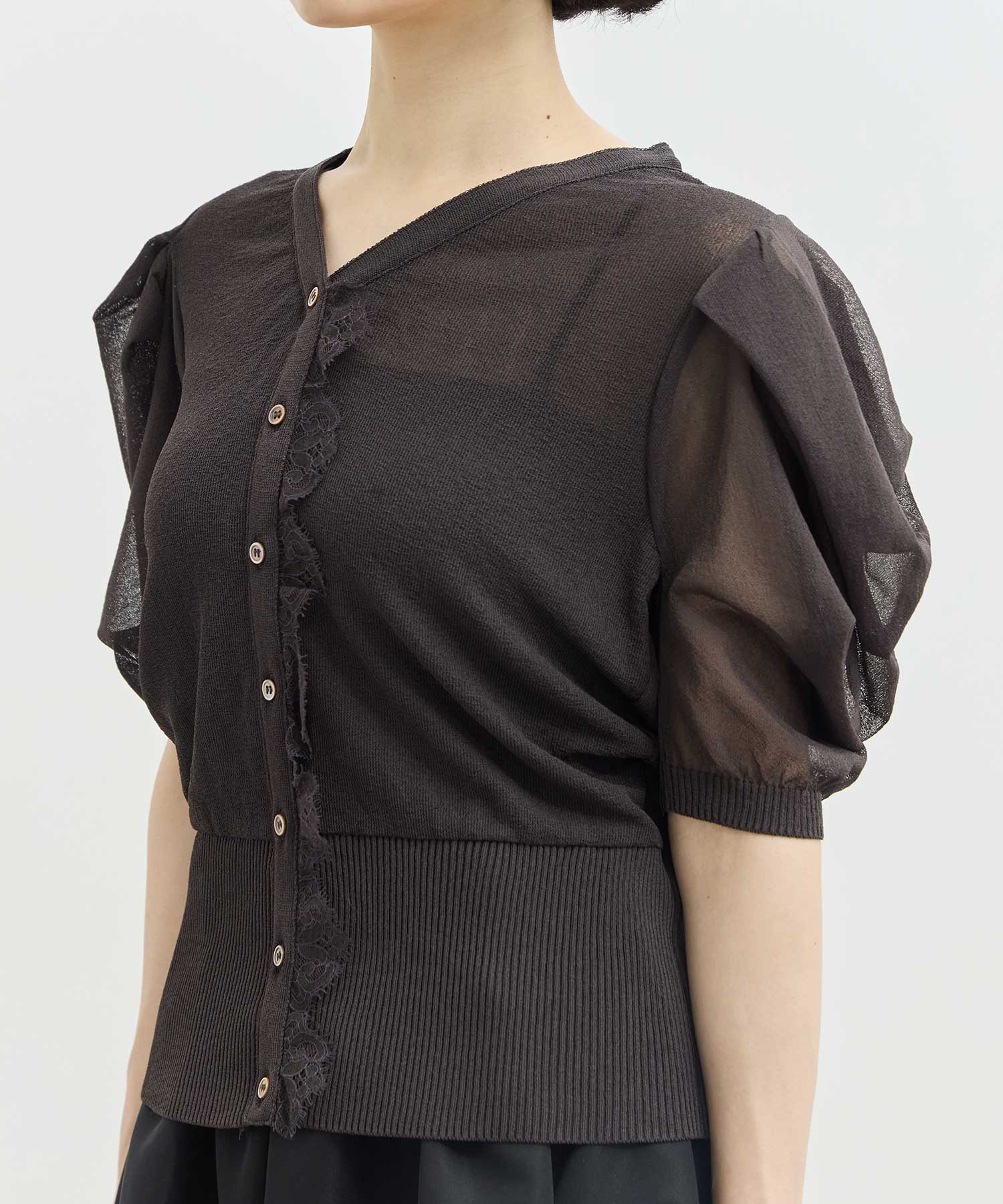 Harf Sleeve Lace Knit Cardigan THE TOKYO