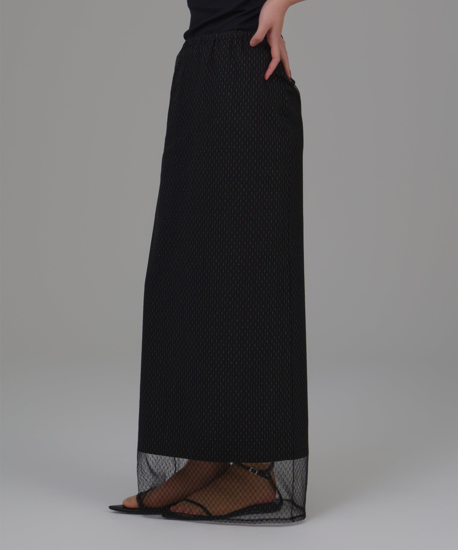 【WEB限定】tulle lace skirt Louren