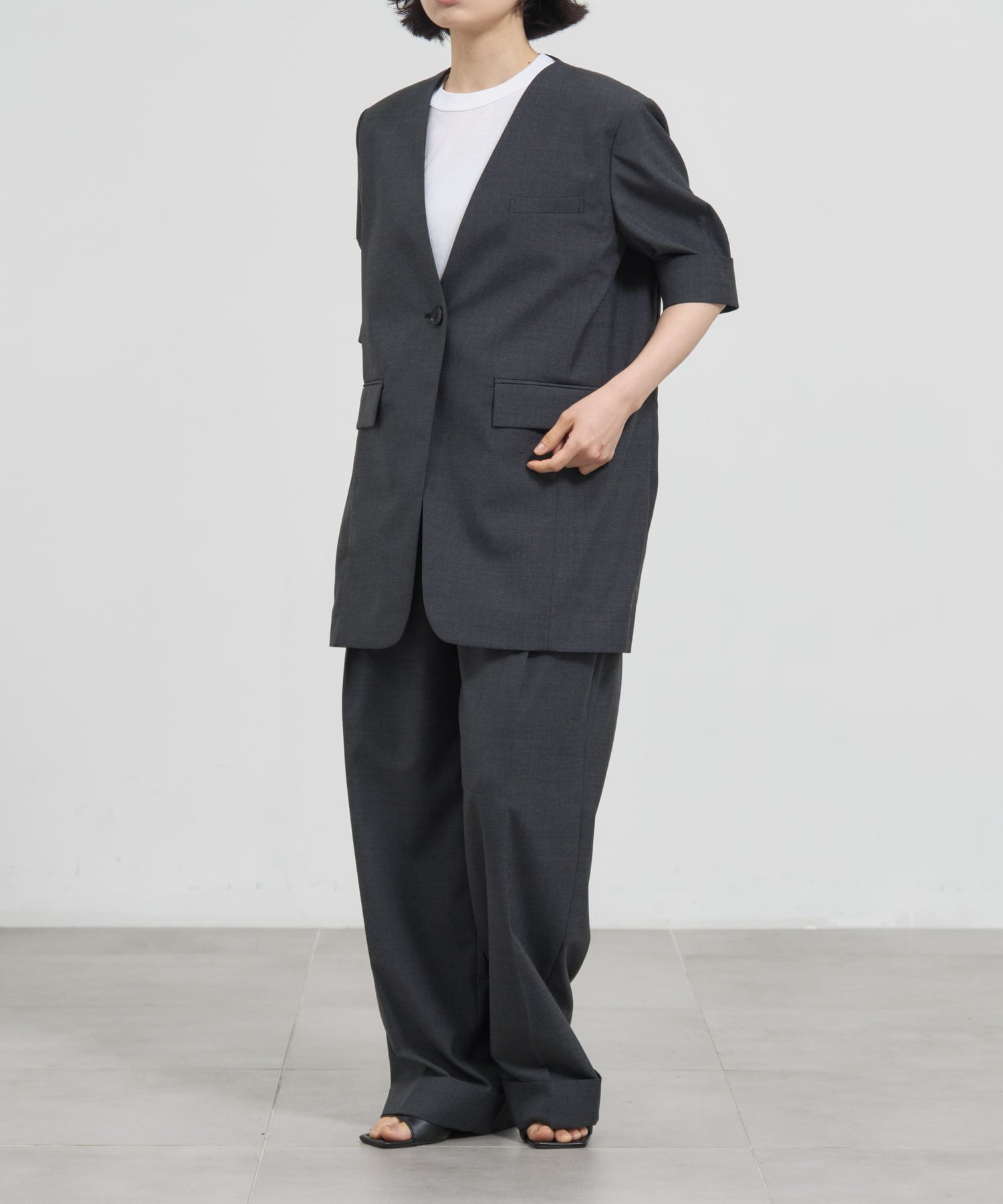 Harf Sleeve Collarless Jacket THE TOKYO