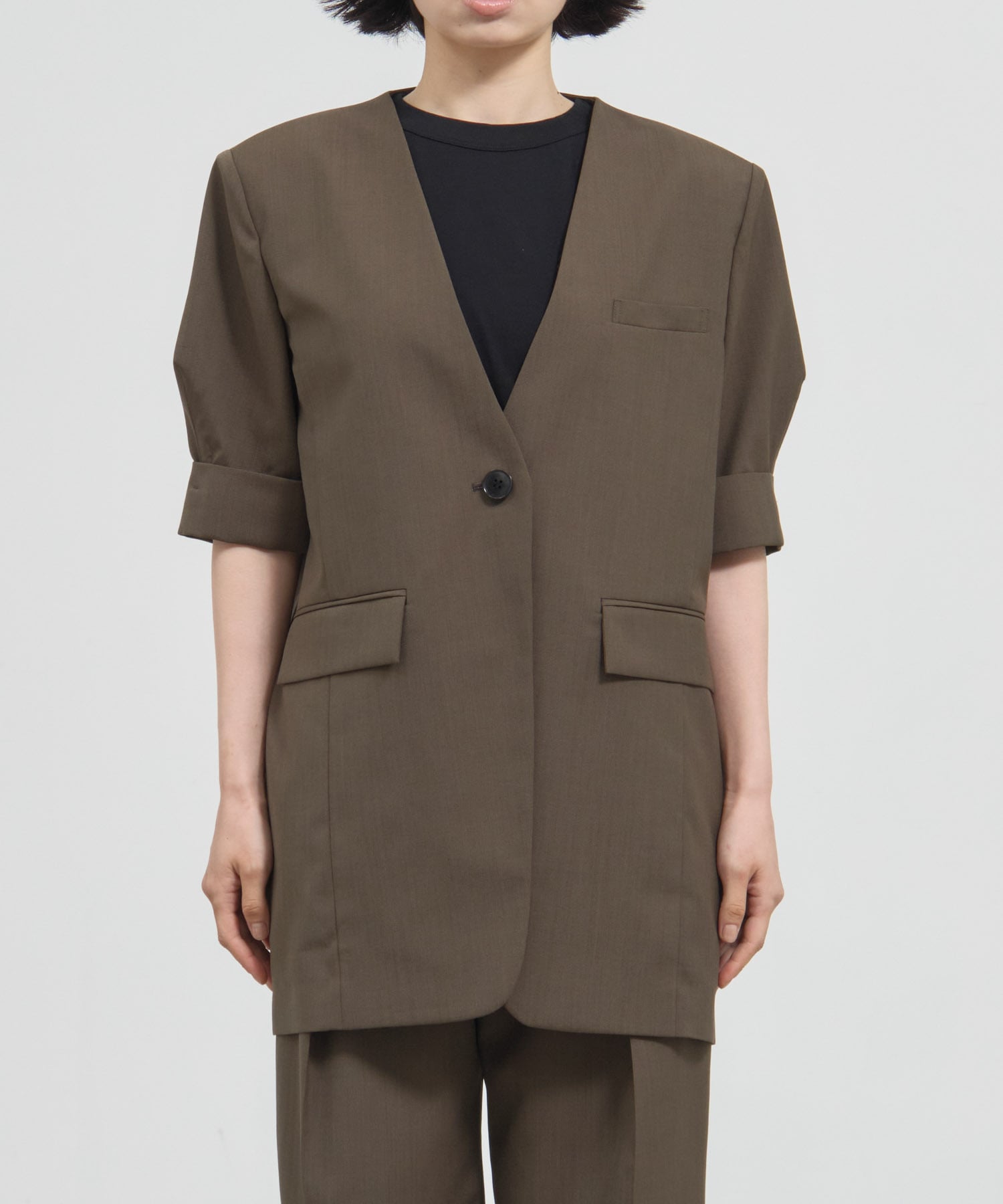 Harf Sleeve Collarless Jacket THE TOKYO