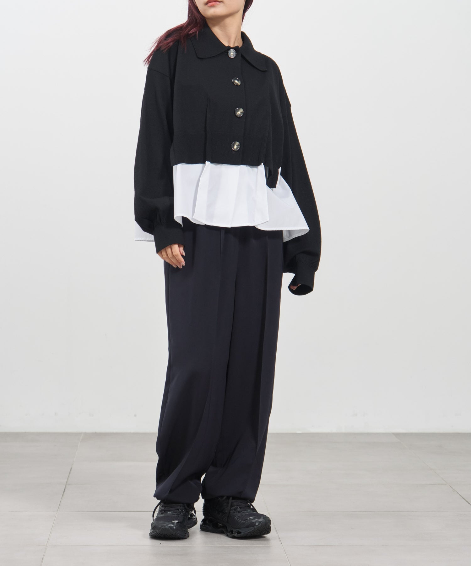 FAKE-LAYERED CARDIGAN ENFOLD