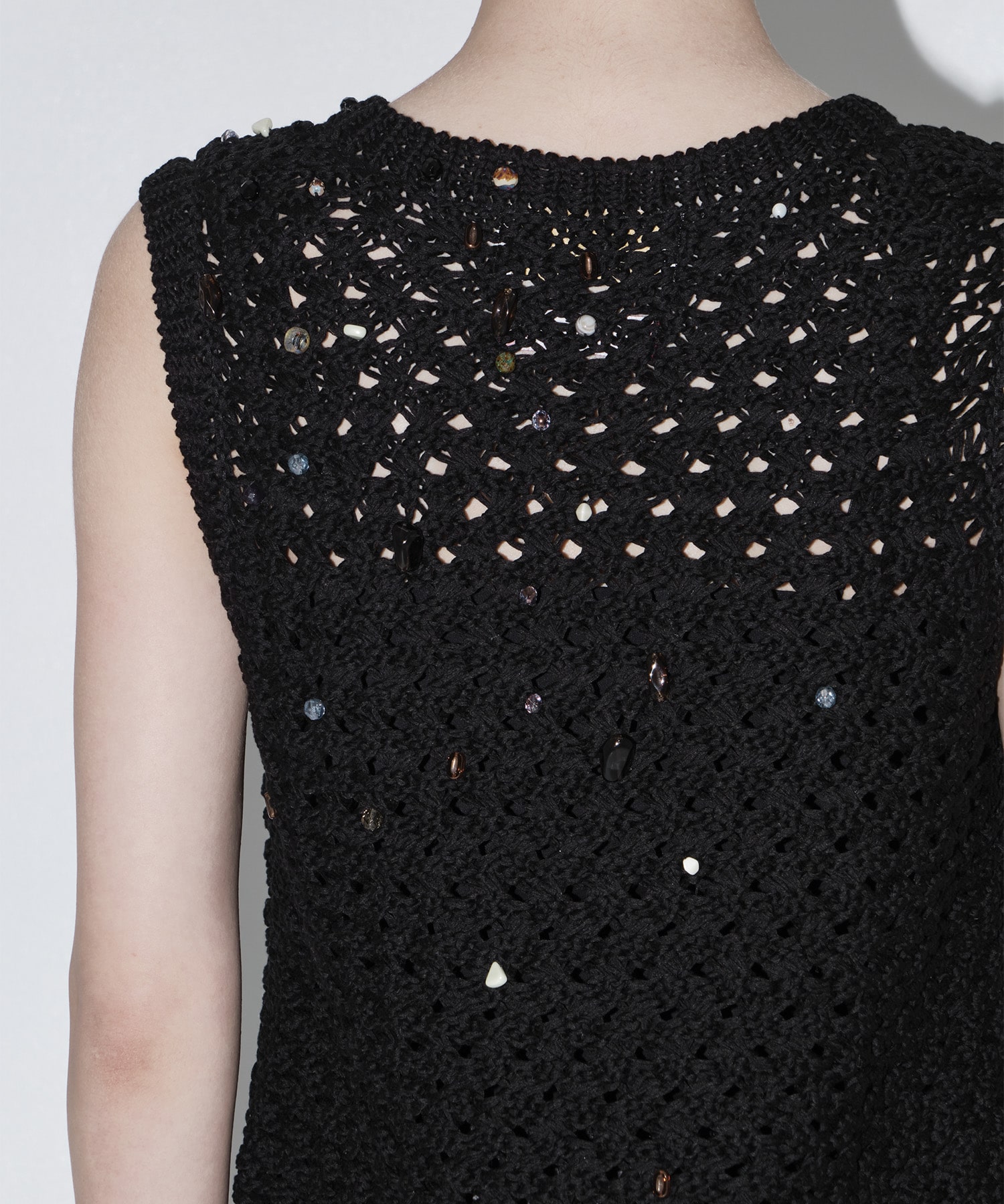 EX.Gerda glass beads&ores knit BK AKIRANAKA