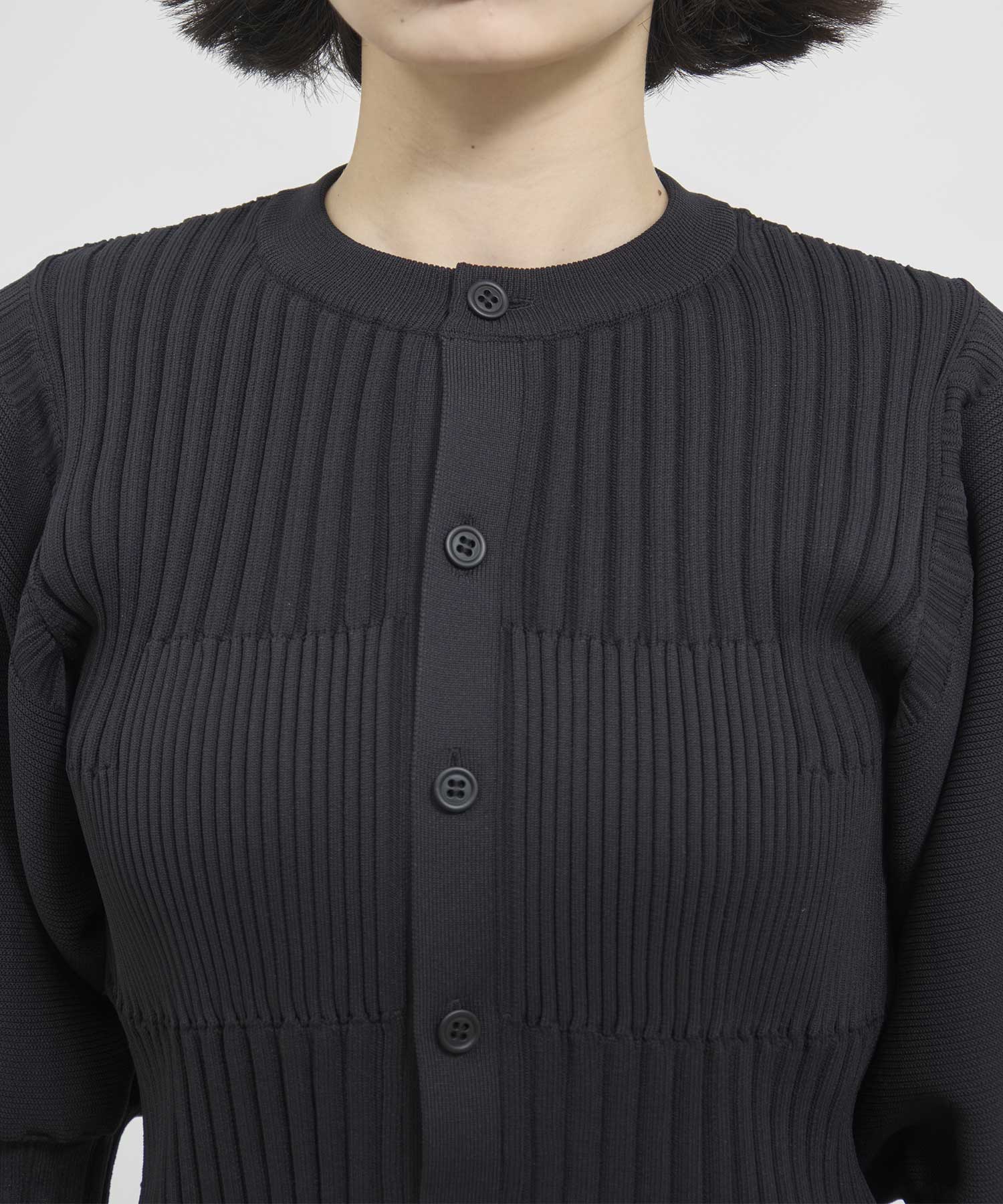 FLUTED SHORT PUFF SLEEVE CARDIGAN CFCL