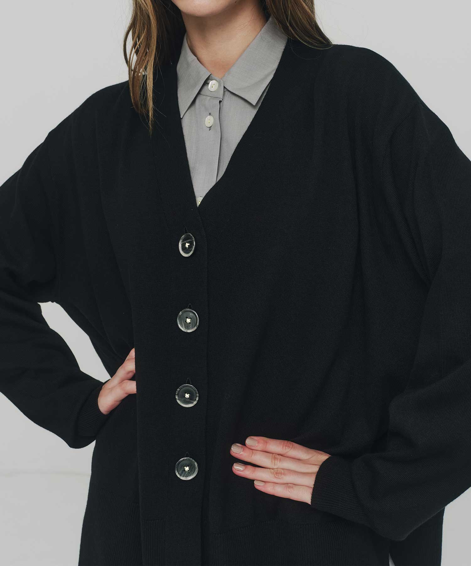 FLARE-SILHOUETTE CARDIGAN ENFOLD