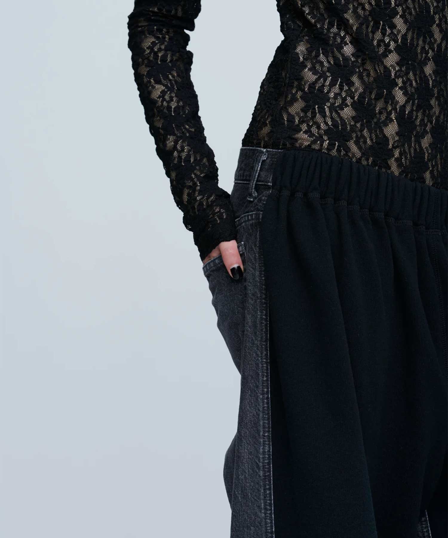 Hybride Sweat Denim Pants INSCRIRE