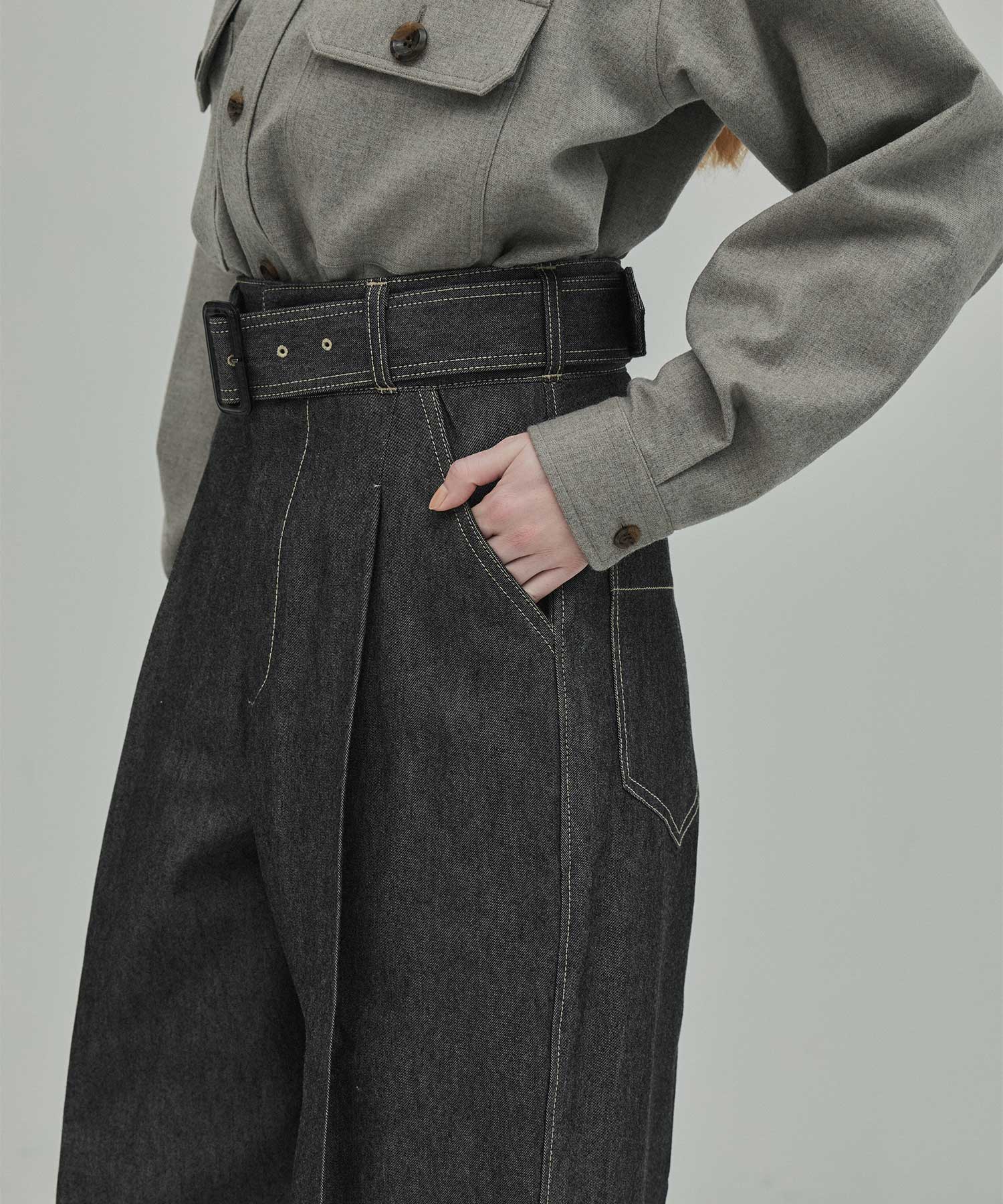 THE BELTED WIDE DENIM THE RERACS