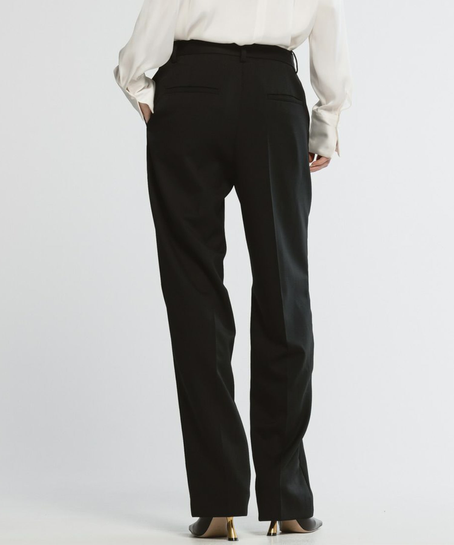 BLACK FORMAL STRAIGHT LEG TROUSERS CINOH