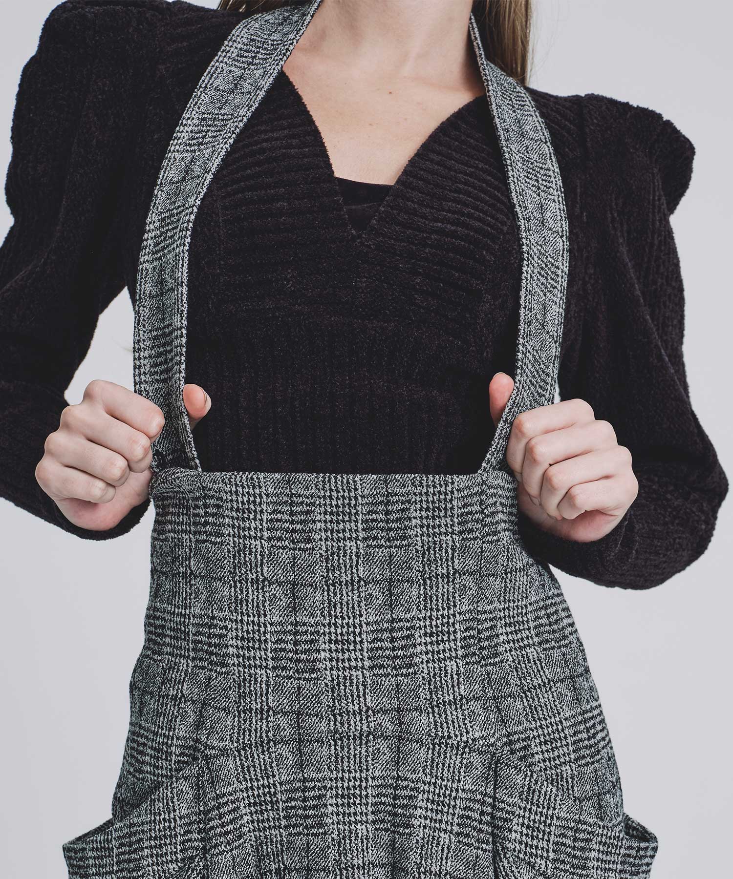 Glen check flared skirt FETICO