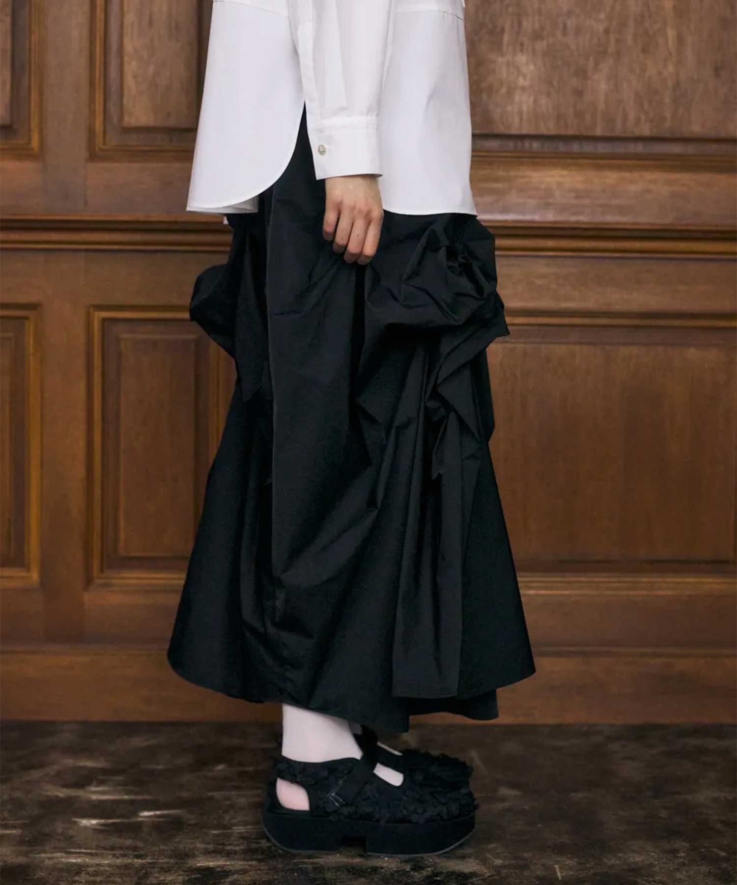 RIBBON TUCK SKIRT ENFOLD