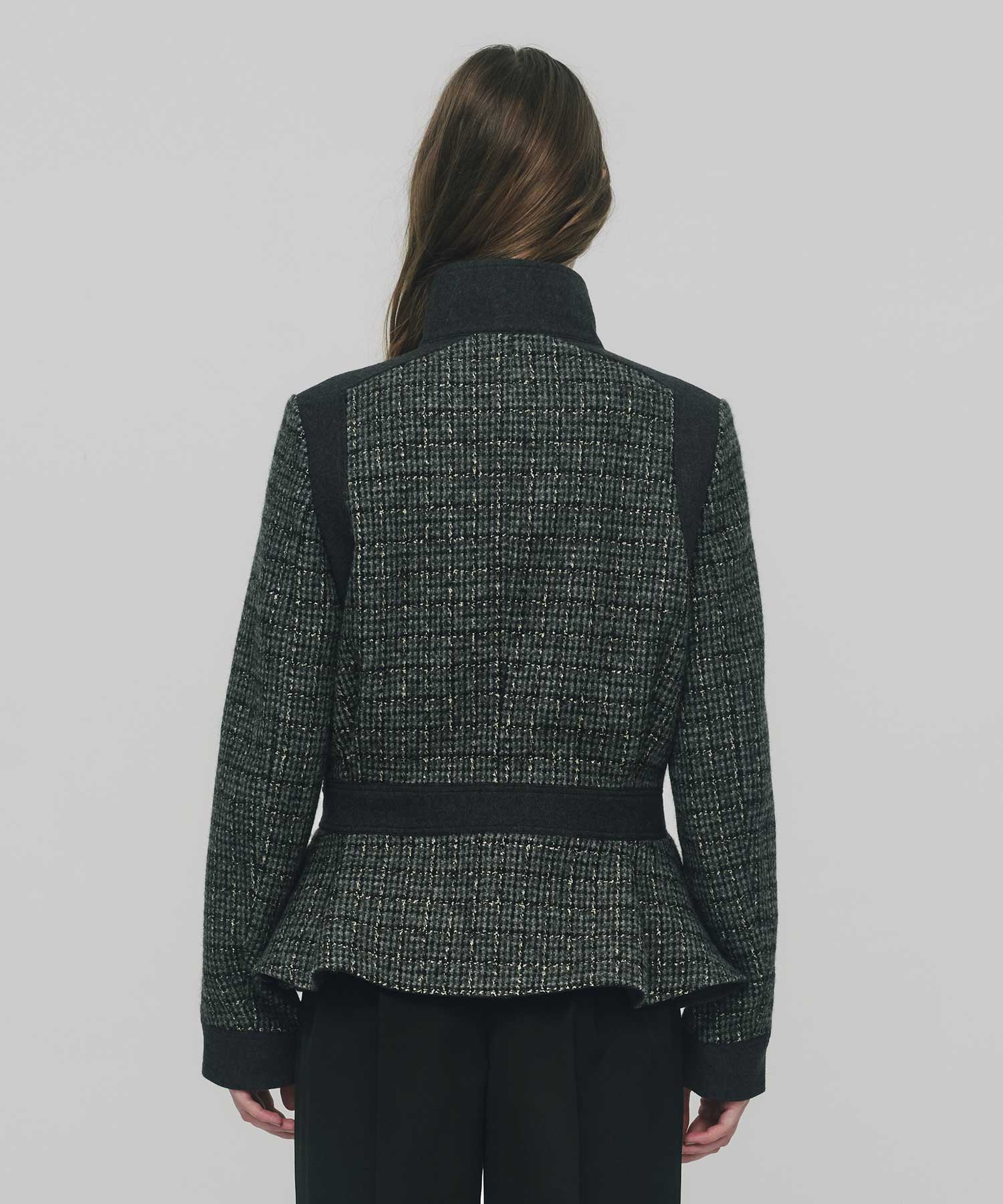 RERACS PEPLUM STAND COLLAR BLOUSON THE RERACS