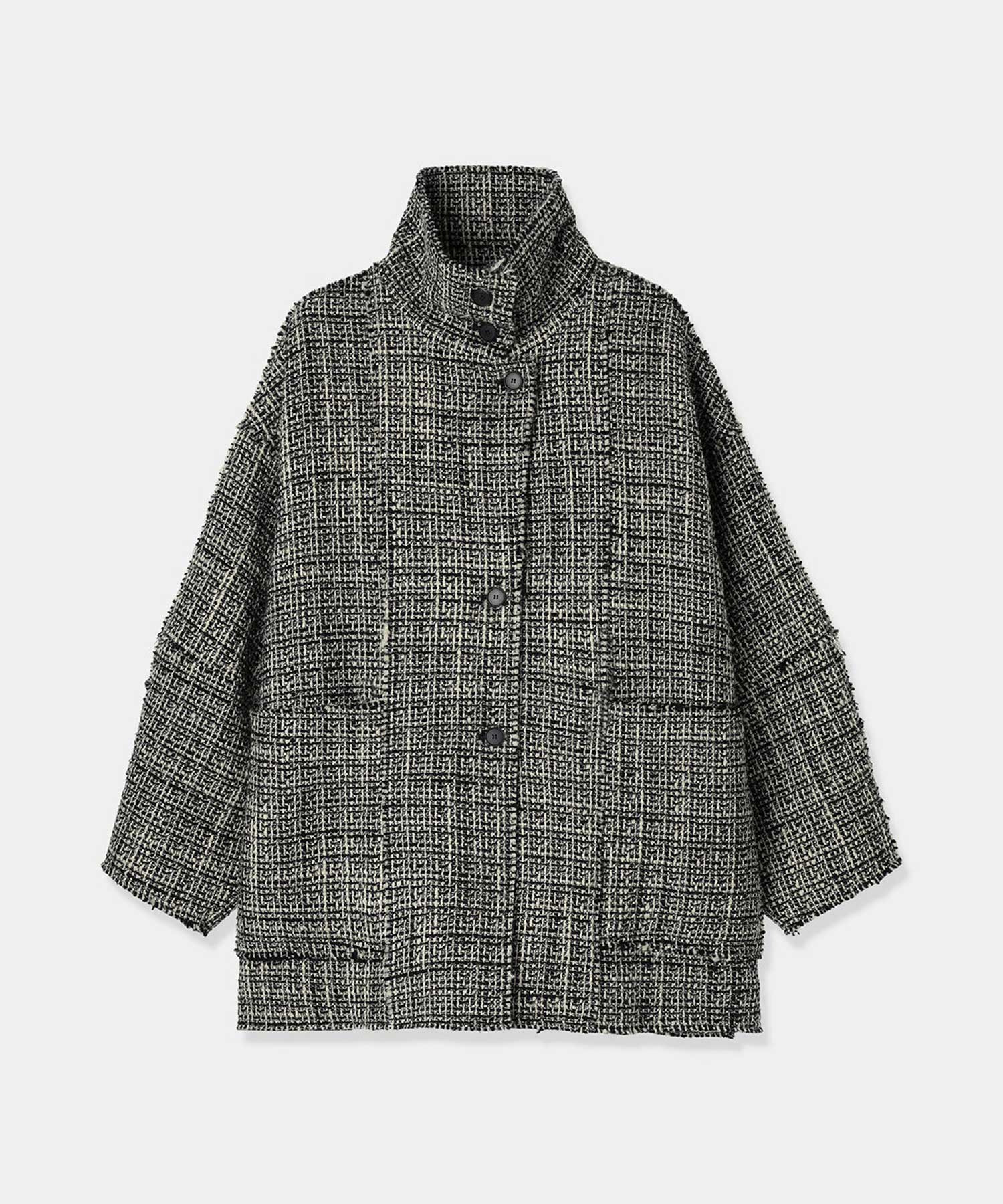 tweed half coat Louren