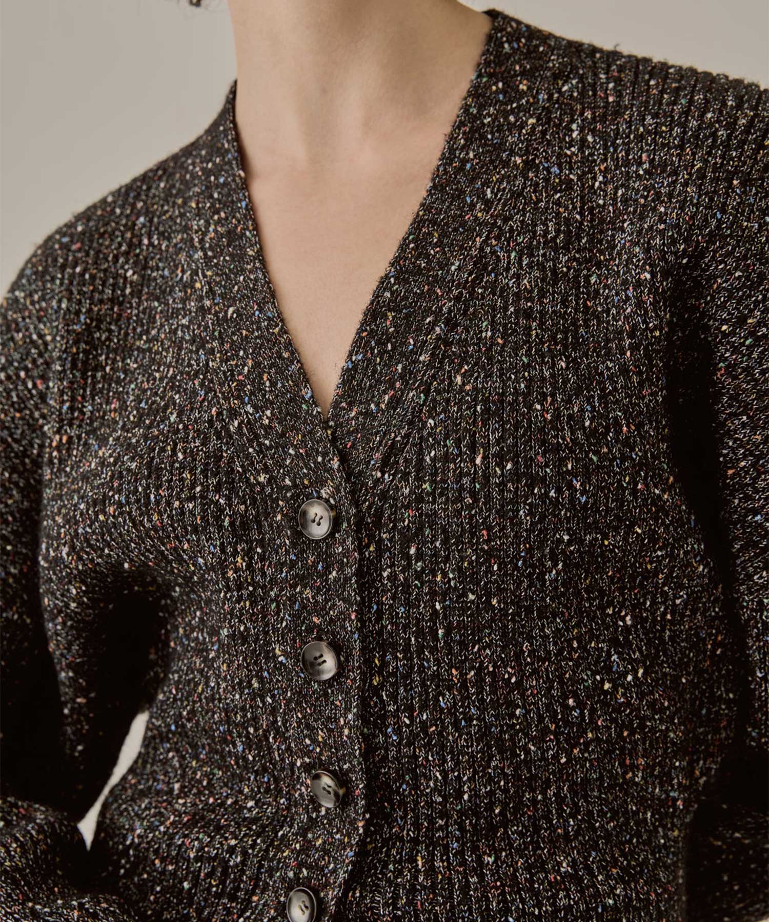 Greer melange knit cardigan AKIRANAKA
