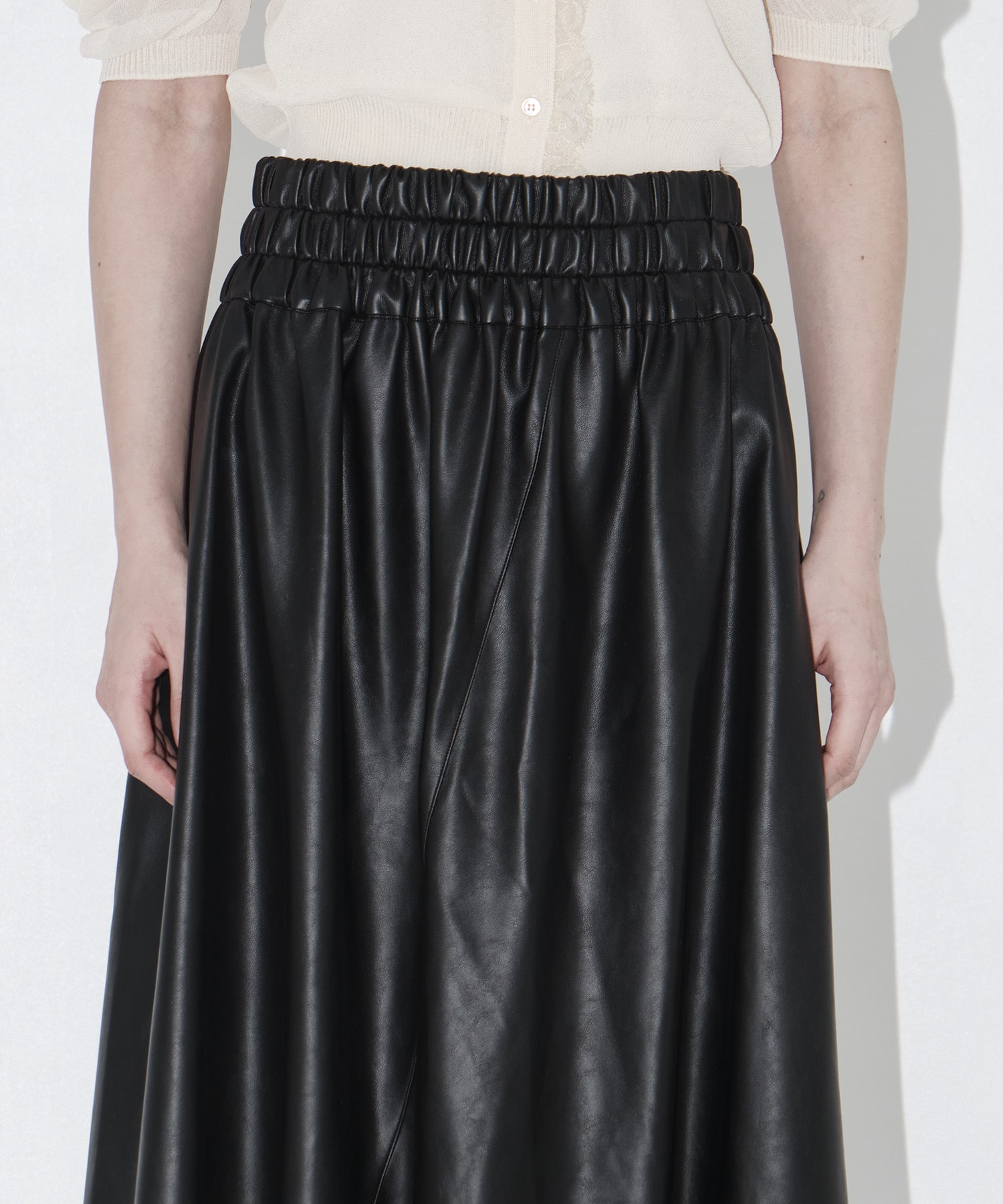 Paz gather waist skirt BK AKIRANAKA
