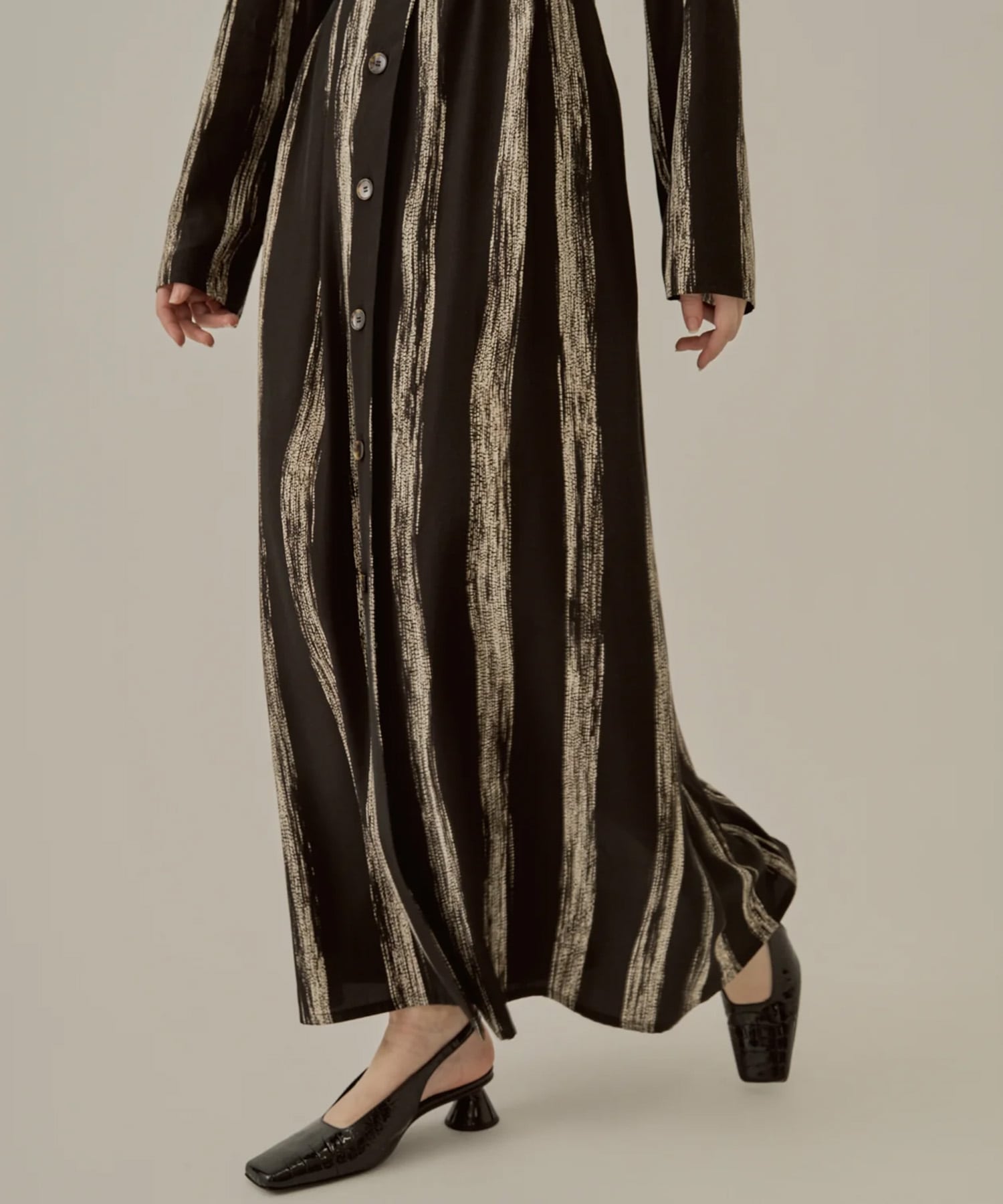 Stitch stripe dress BK AKIRANAKA