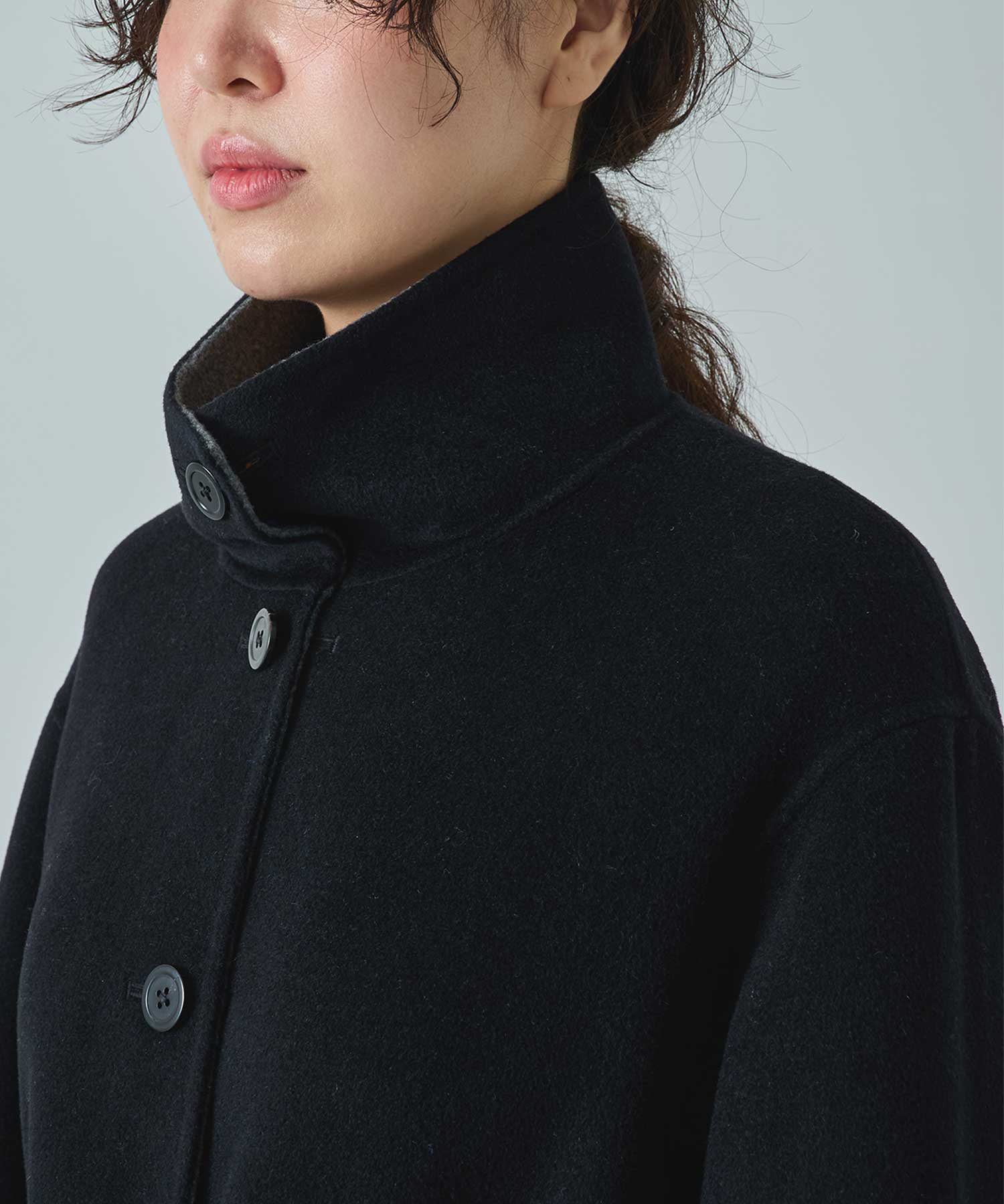 CASHMERE/SILK/WOOL STAND OVER COAT THE TOKYO