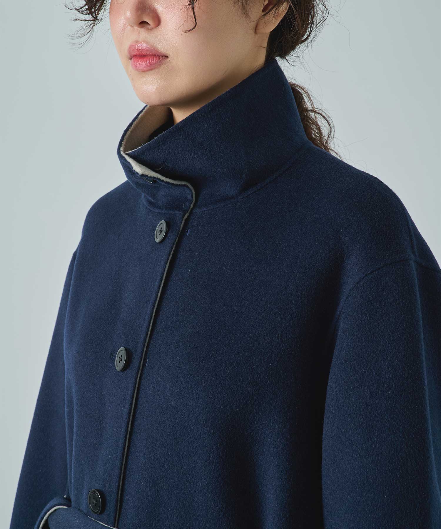 CASHMERE/SILK/WOOL STAND OVER COAT THE TOKYO