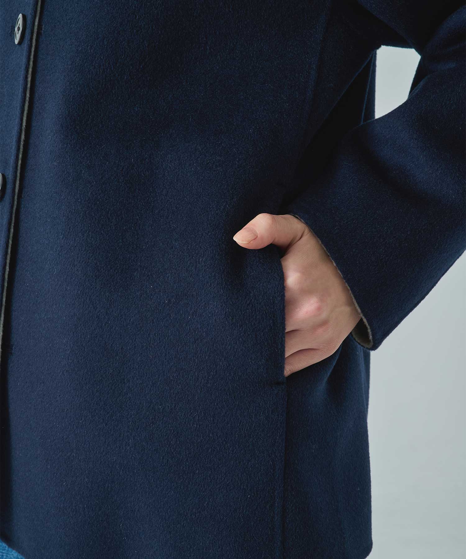 CASHMERE/SILK/WOOL SHORT COAT THE TOKYO