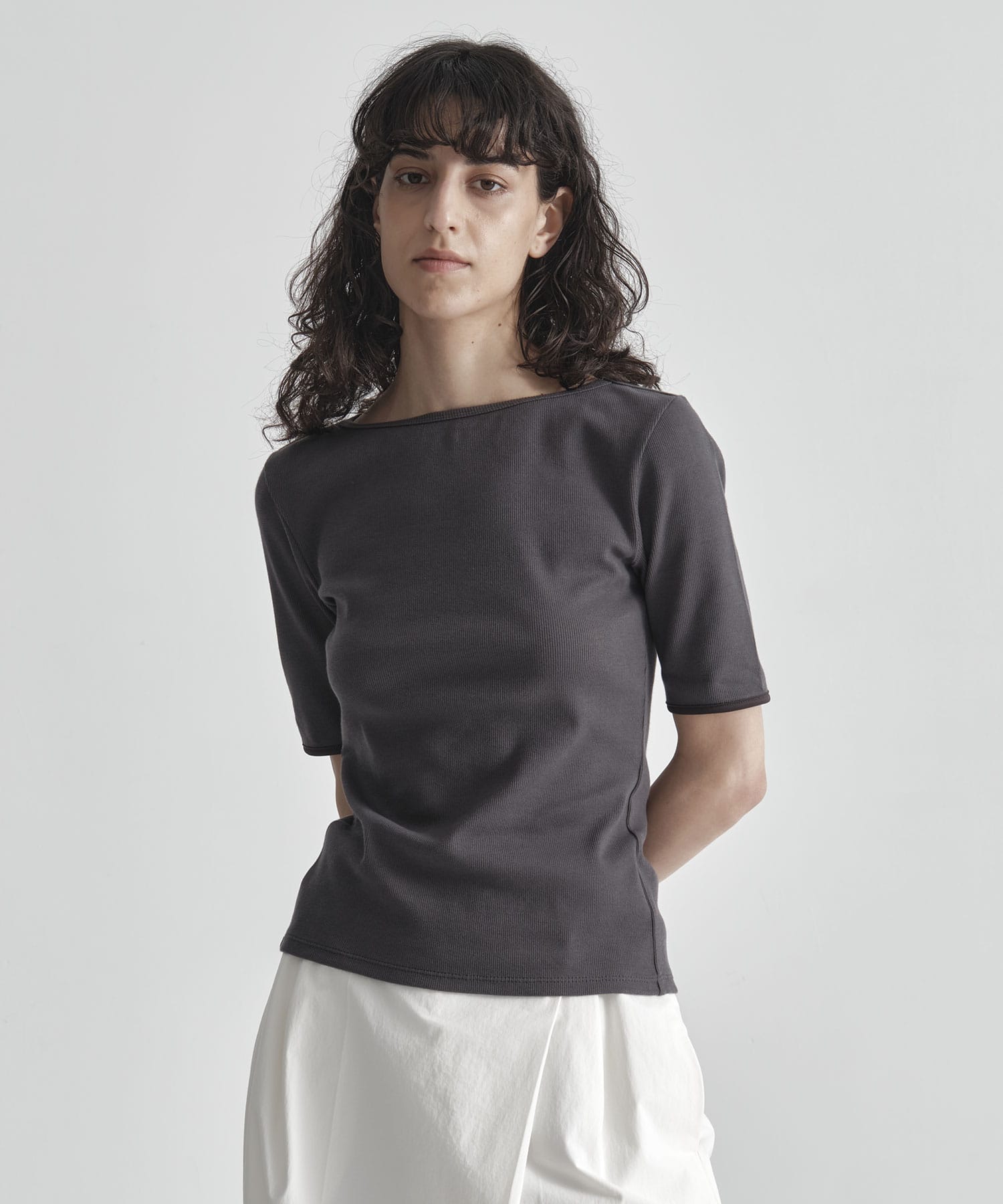 Boat Neck Rib Top THE TOKYO