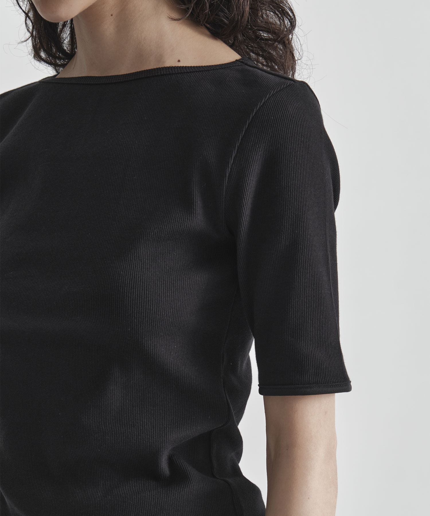 Boat Neck Rib Top THE TOKYO