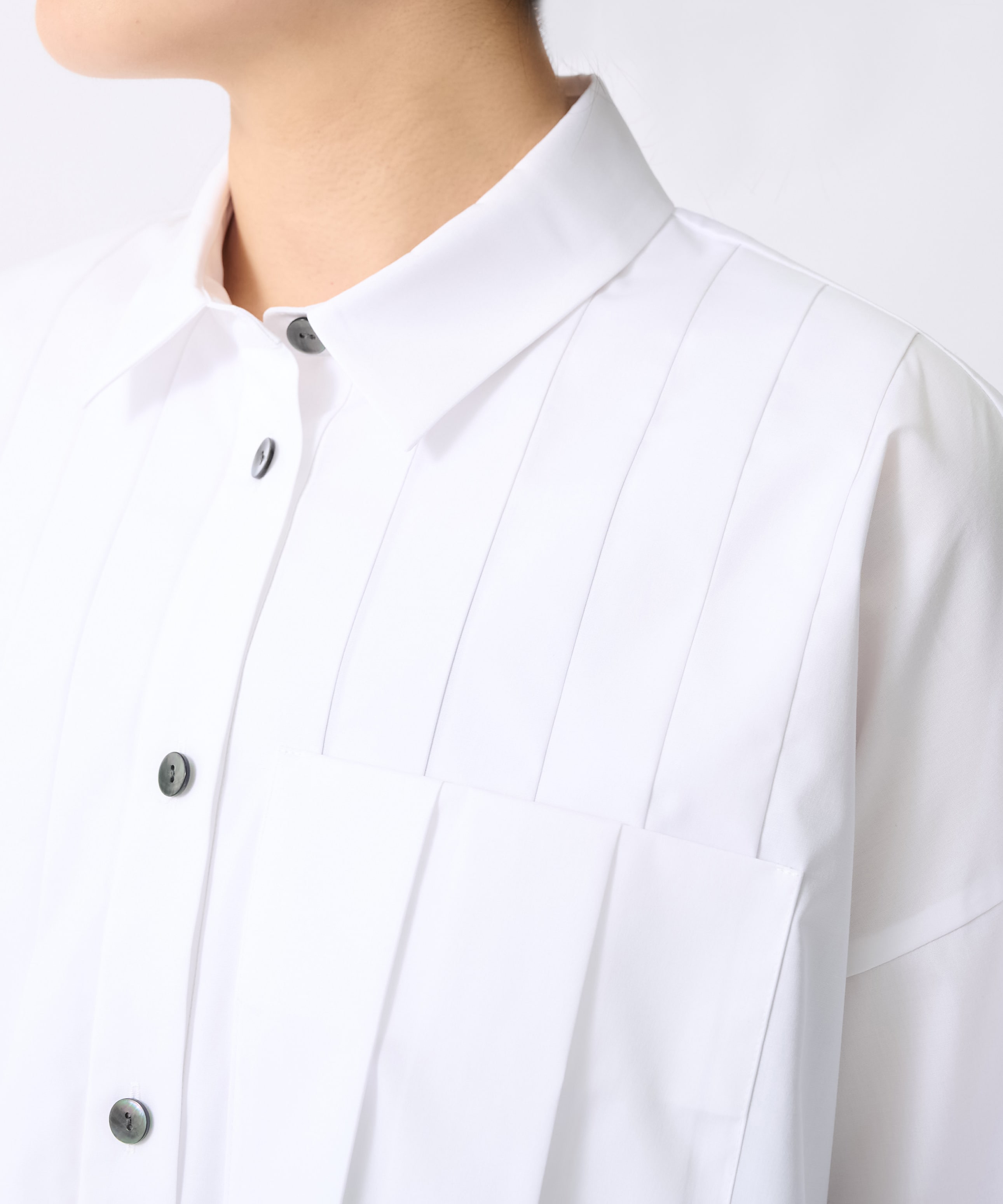 PLEATS WIDE BOX SHIRT ENFOLD