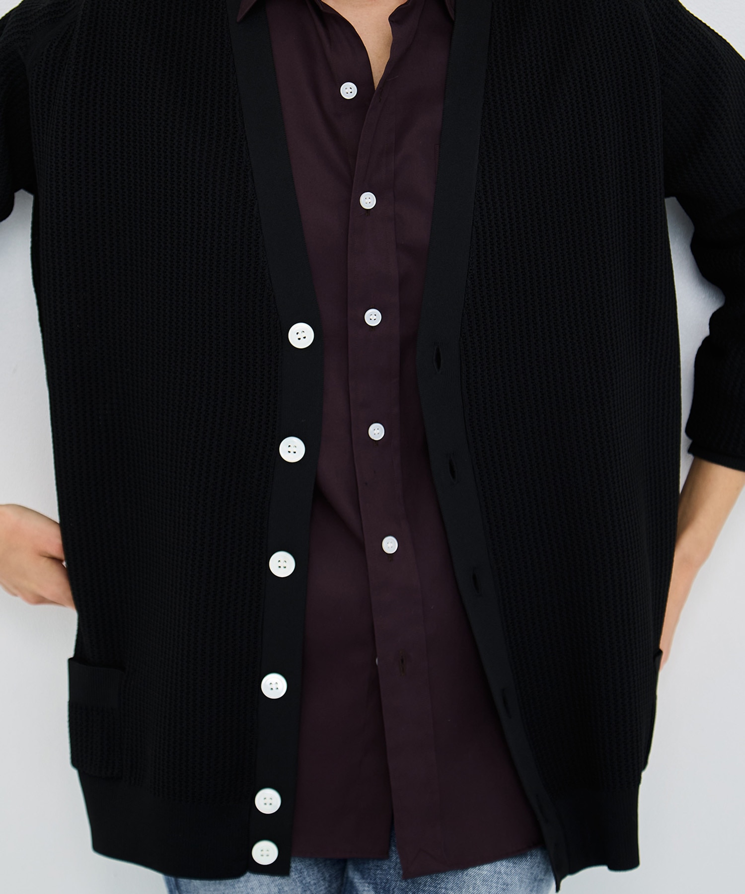 BIG KNIT V CD MESH MADISONBLUE