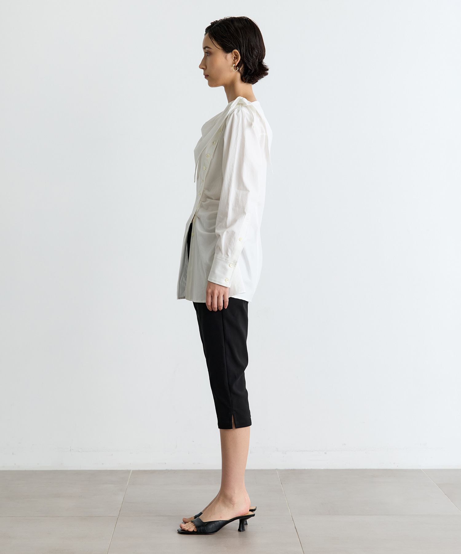 ORGANIC COTTON SCARF COLLAR BLOUSE FETICO