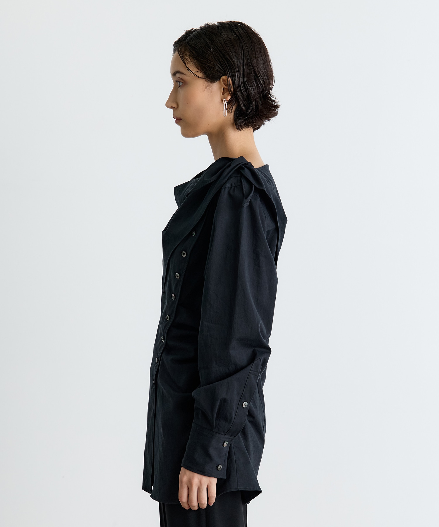 ORGANIC COTTON SCARF COLLAR BLOUSE FETICO
