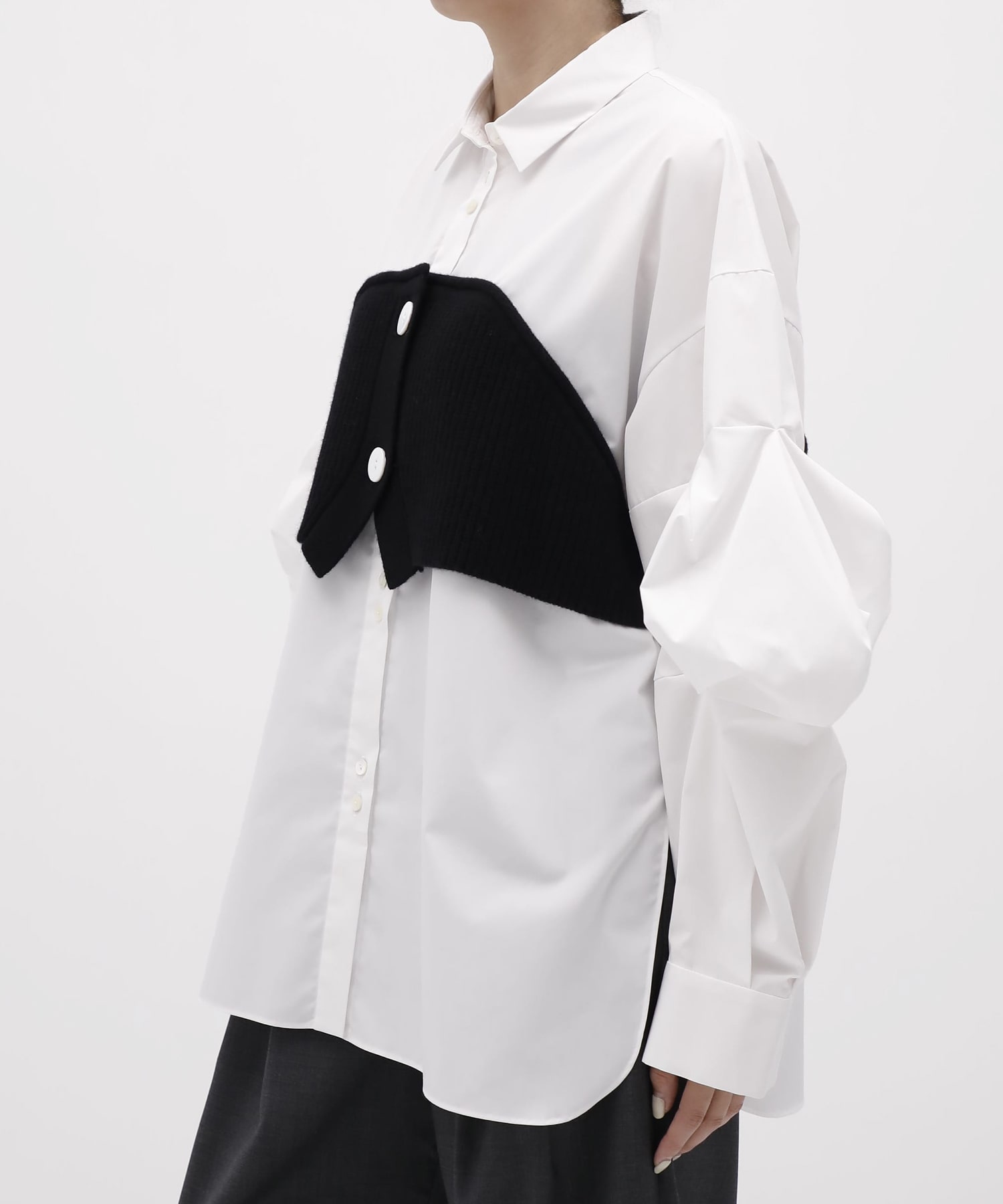 KNIT-DOCKING SHIRT ENFOLD