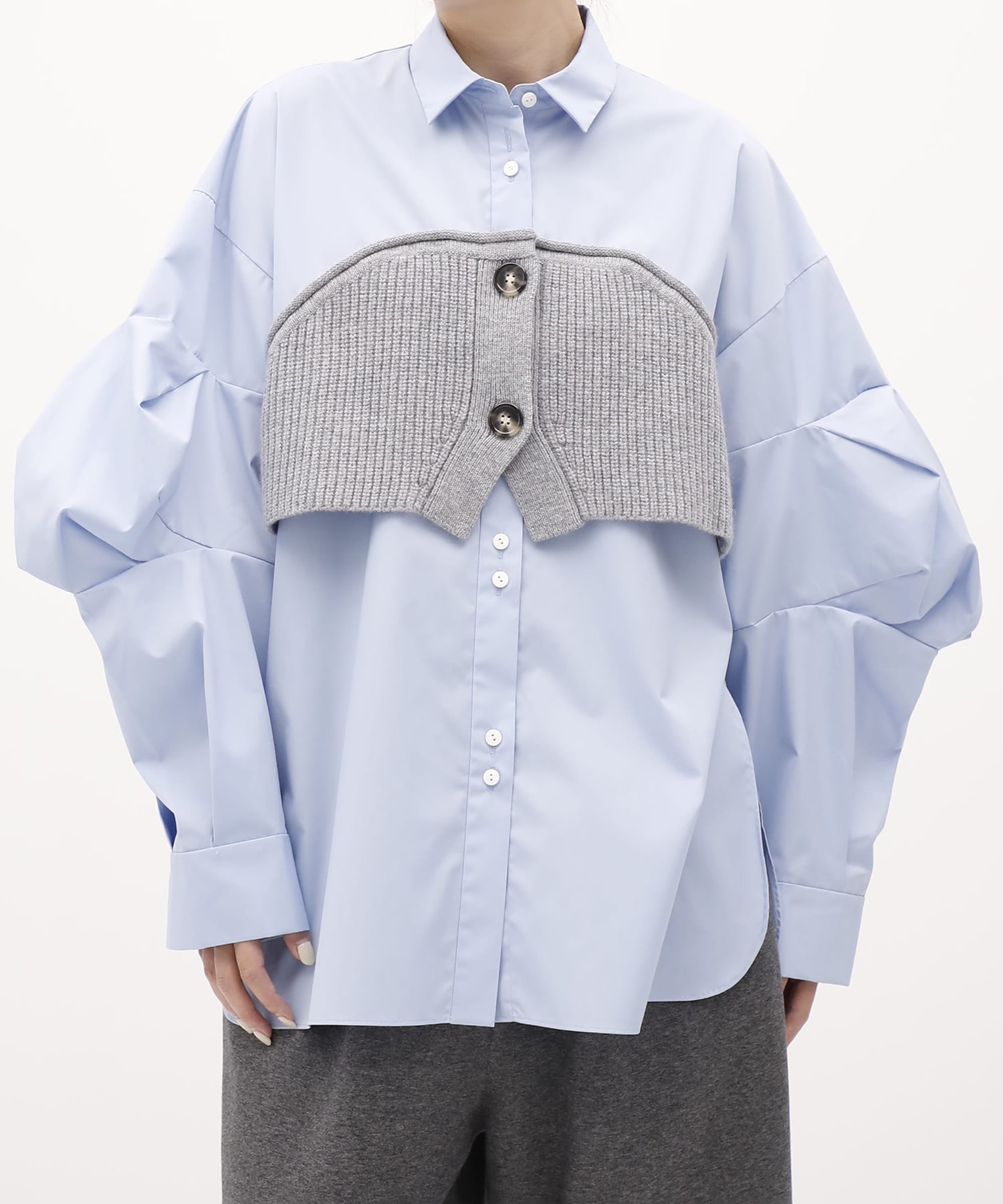 KNIT-DOCKING SHIRT ENFOLD