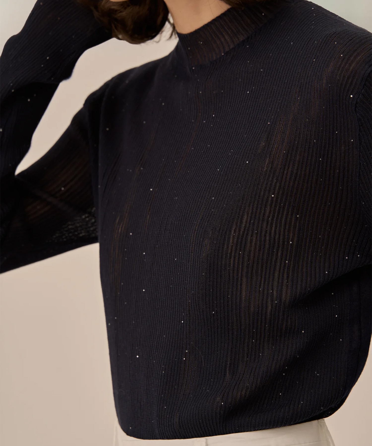 Basilia sequins knit pullover AKIRANAKA