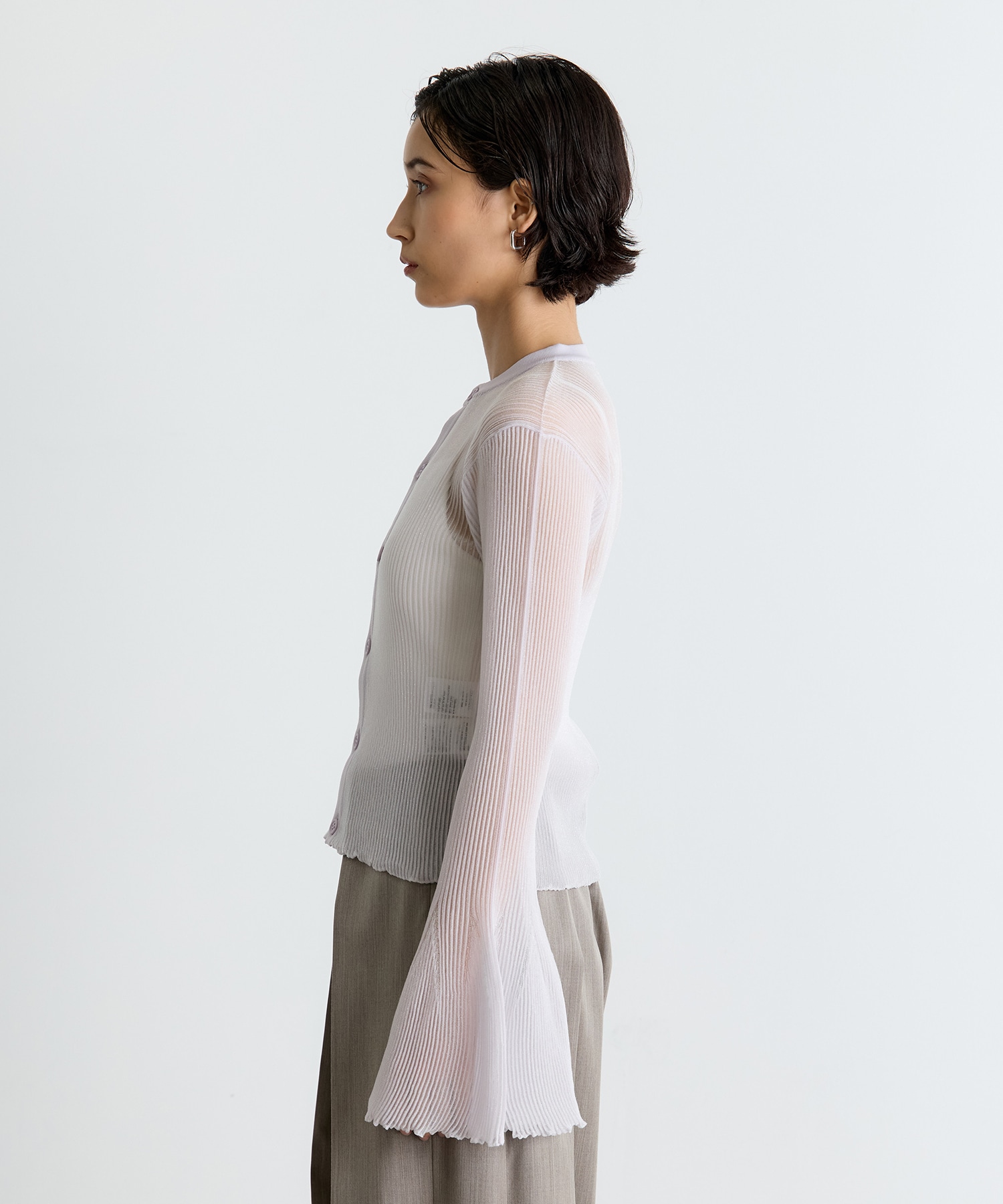 HYPHA LUCENT GLITTER BELL SLEEVE CARDIGAN CFCL