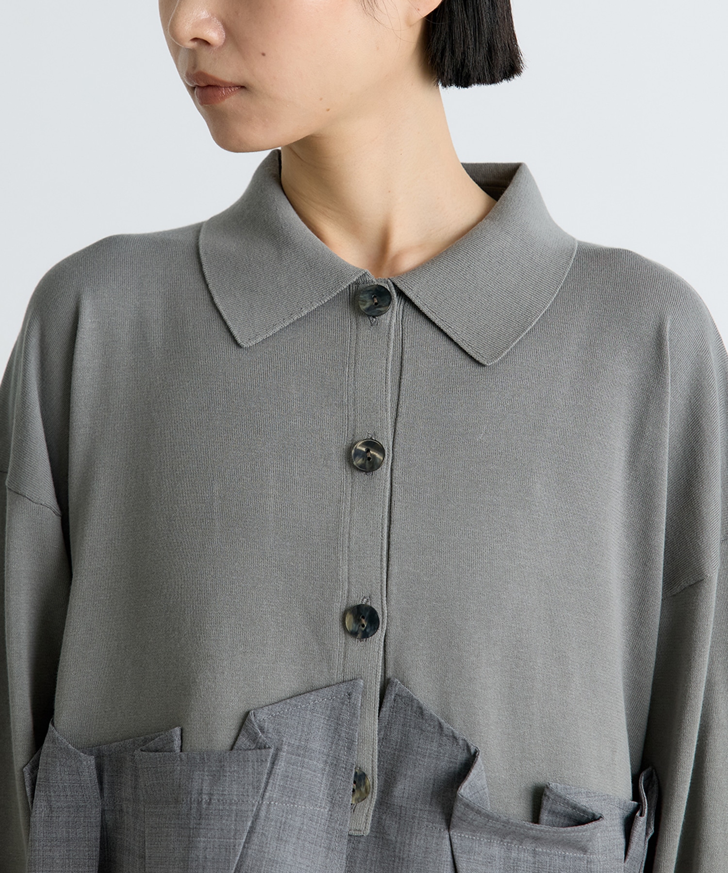 TACK DOCKING-HEM CARDIGAN ENFOLD