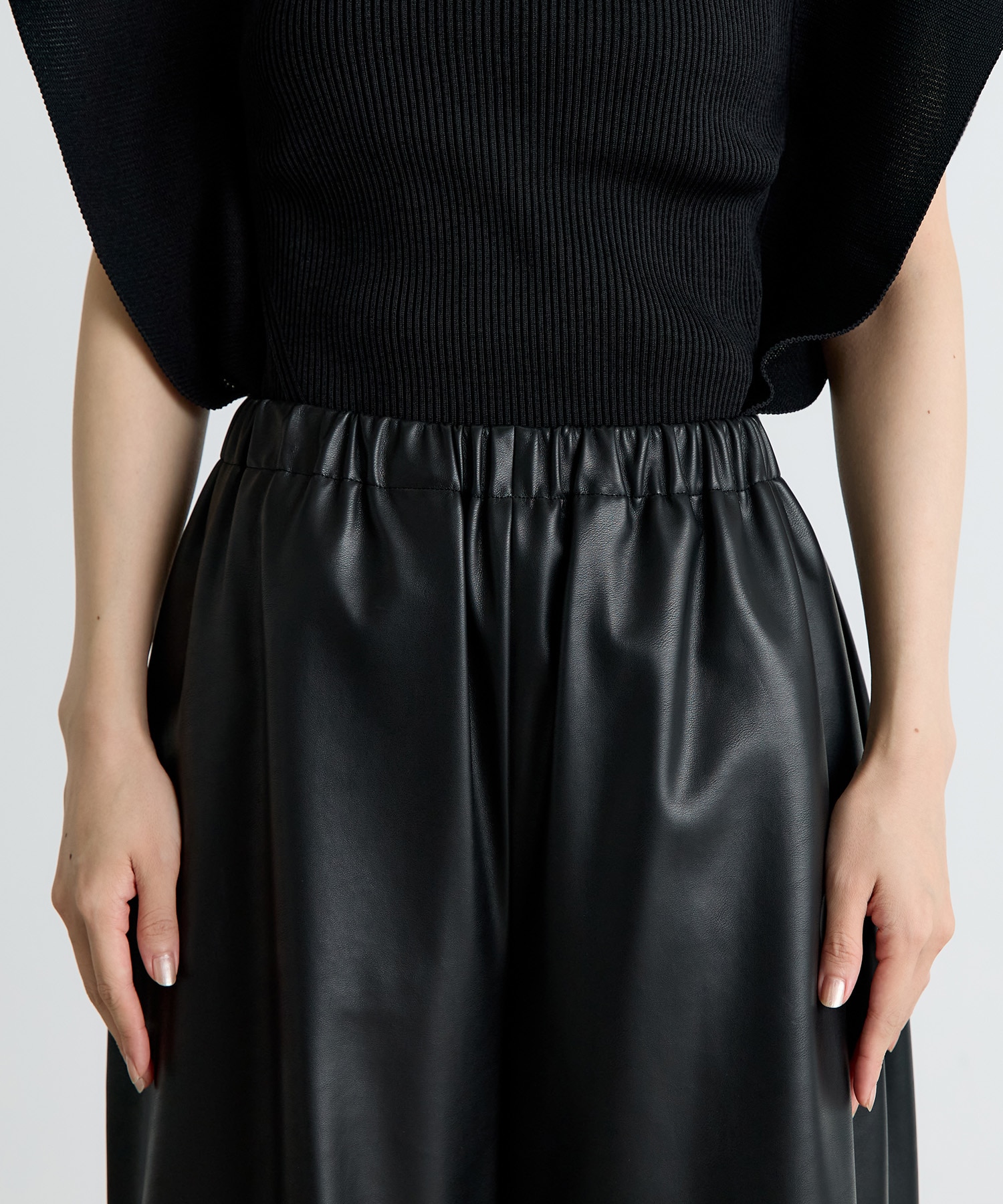 Synthetic Leather Wide Trousers IIROT