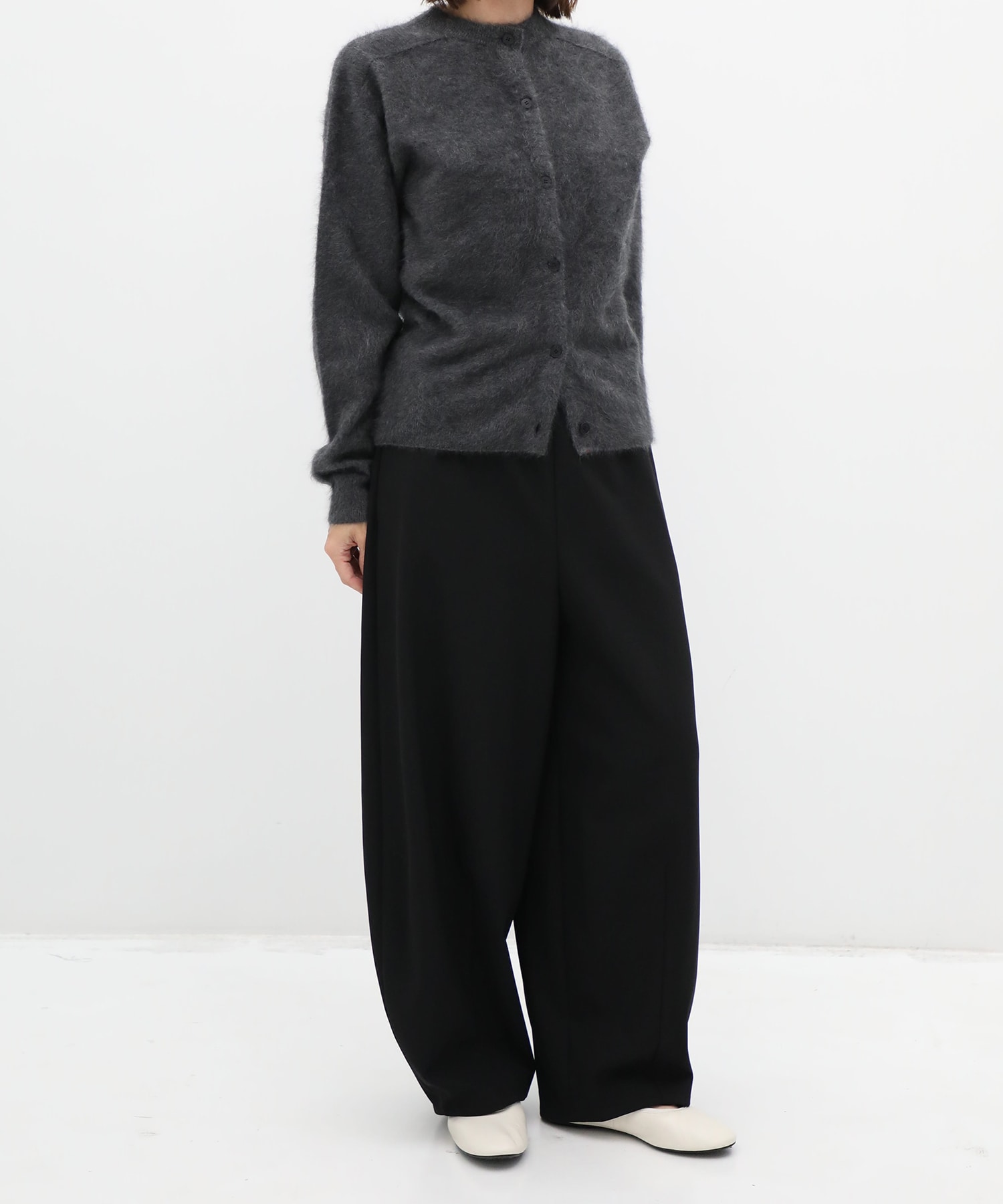 ROYAL CASHMERE FUR CREWNECK CARDIGAN ATON