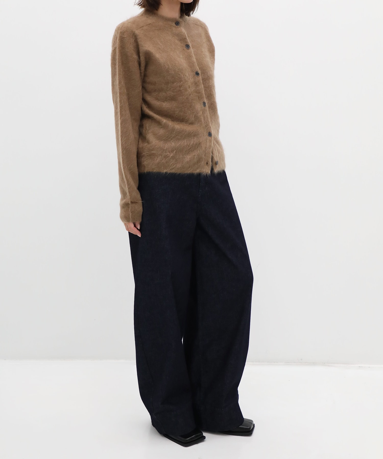 ROYAL CASHMERE FUR CREWNECK CARDIGAN ATON