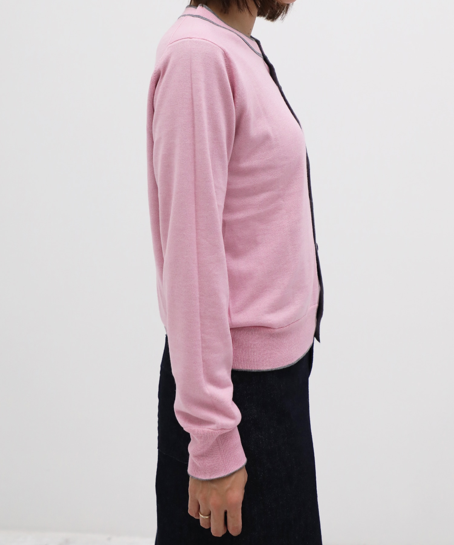 CASHMERE/SILK REVERSIBLE CREW NECK CARDIGAN THE TOKYO