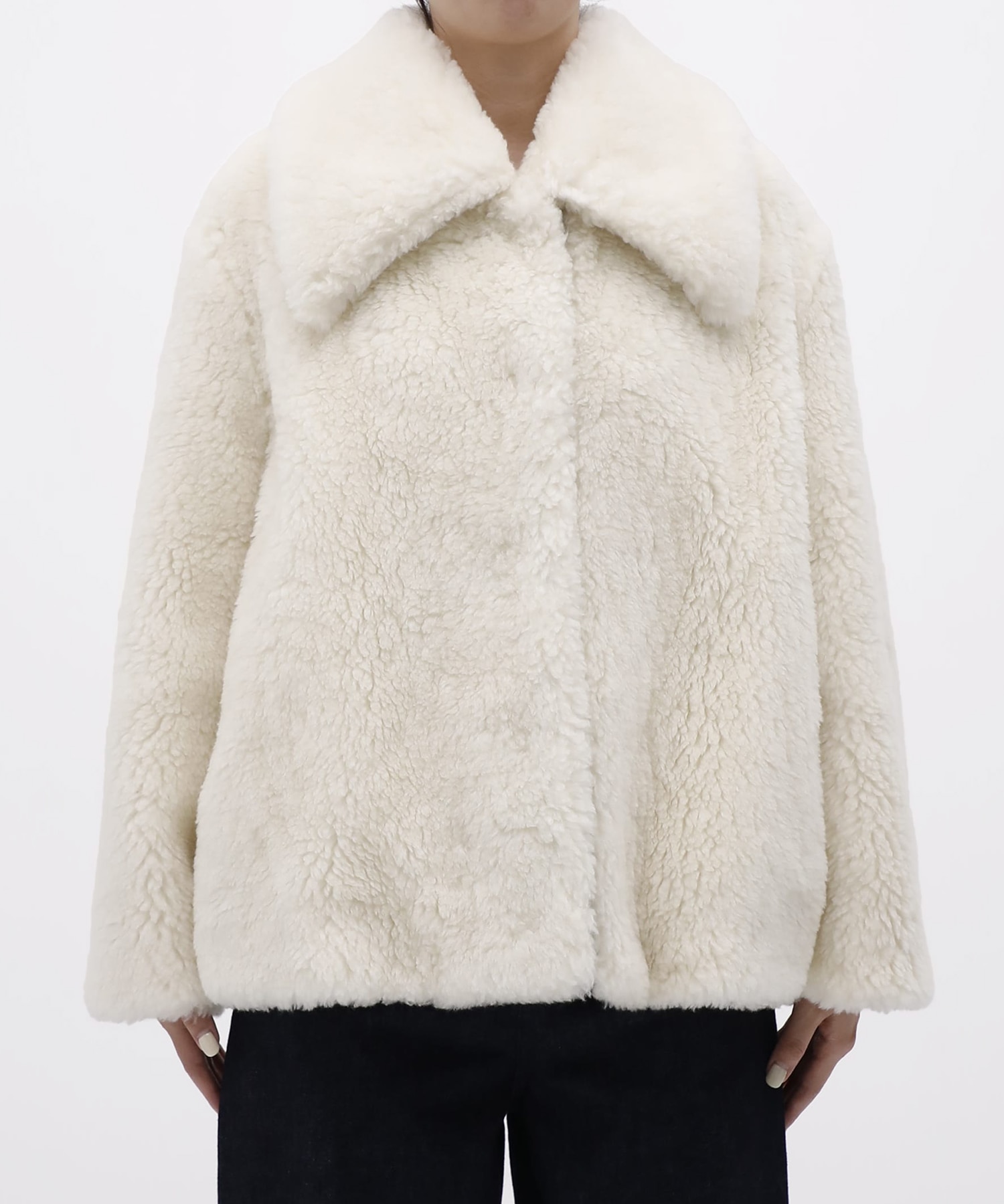 WOOL BOA WIDE COLLAR COAT FETICO