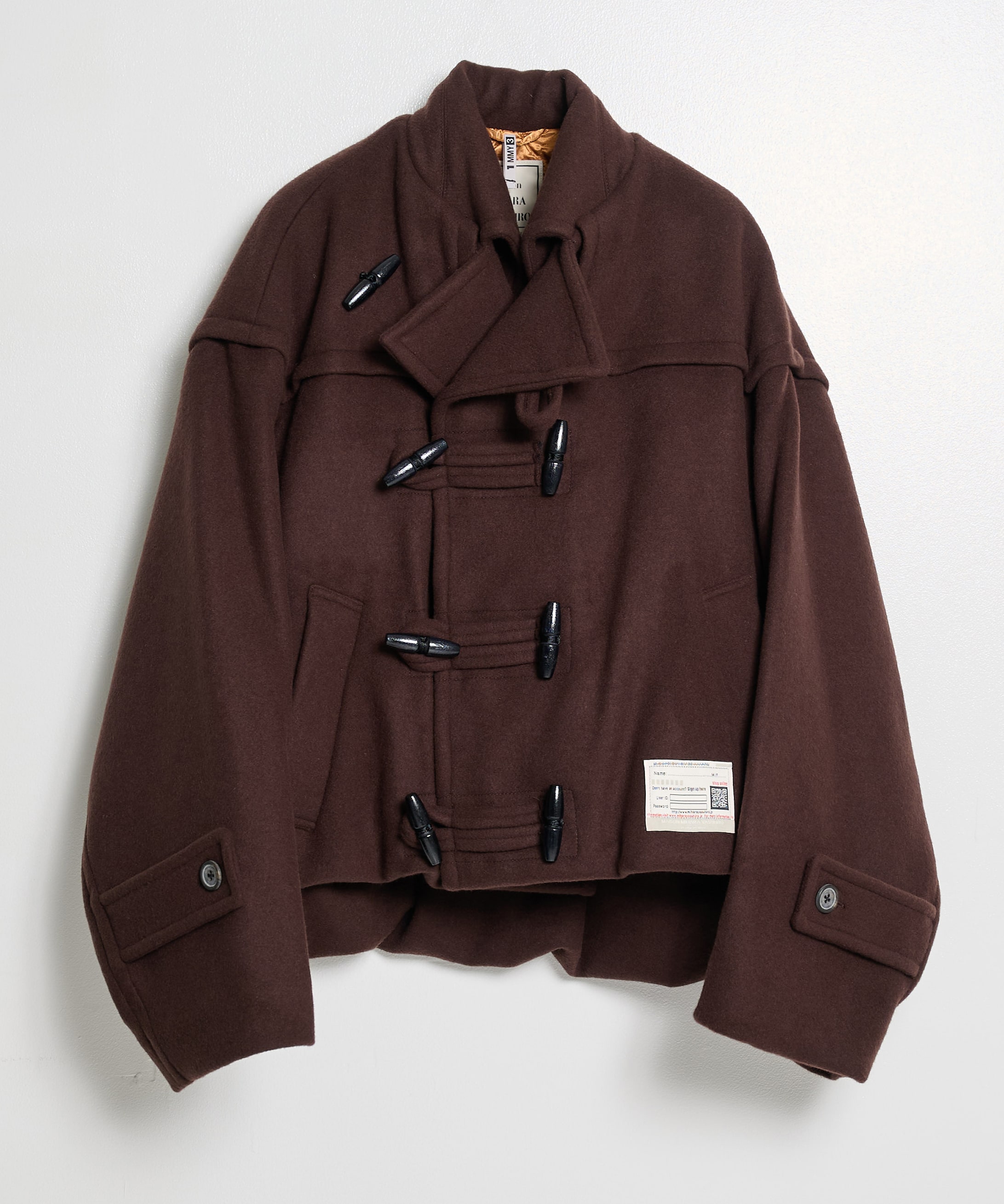 ROLL-UP HEM DUFFLE COAT Maison MIHARA YASUHIRO