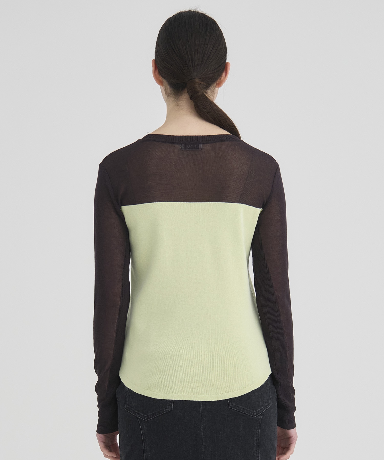 Sheer line Knit Tops RITAN