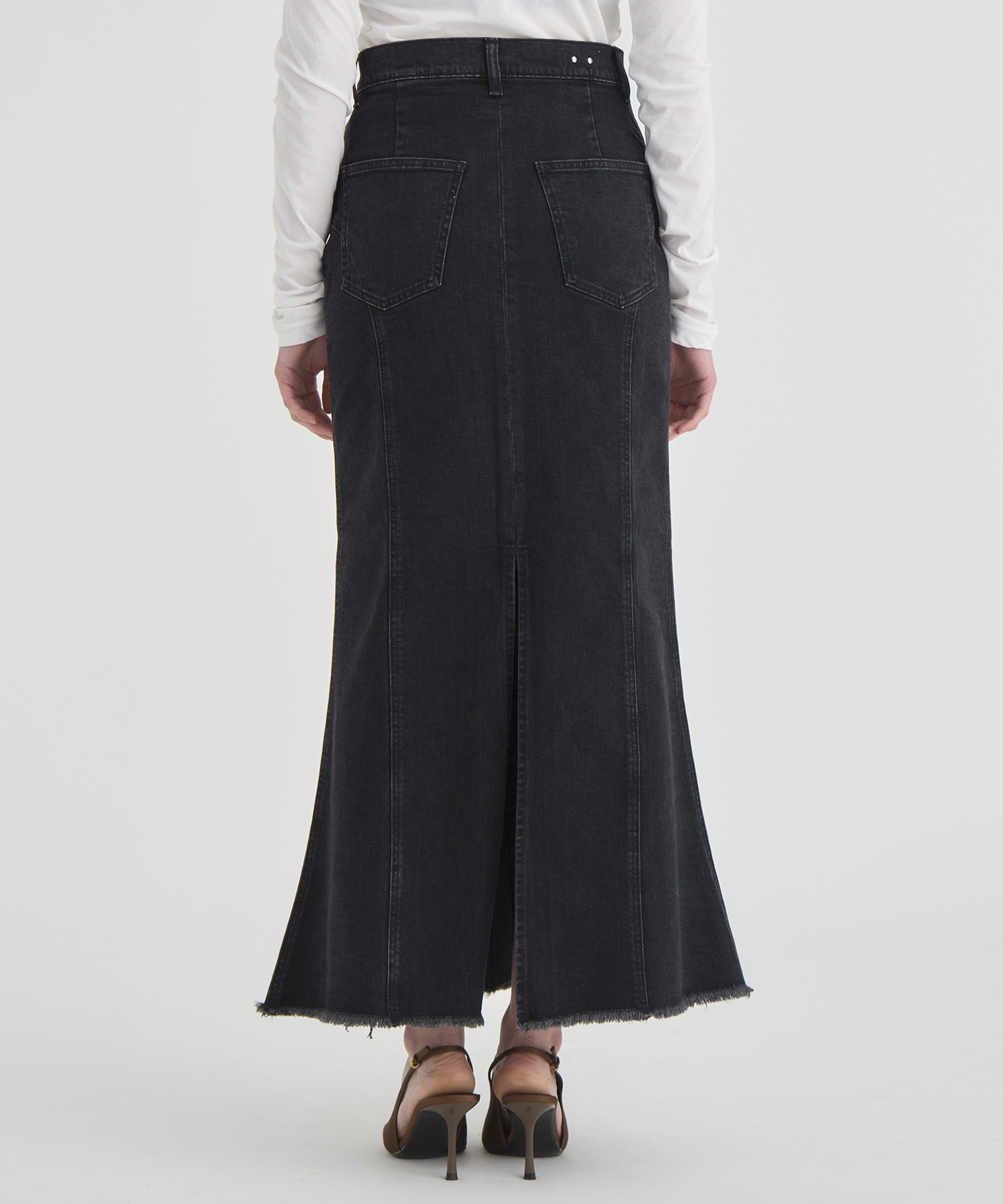 Cutting Stretch Denim Skirt RITAN